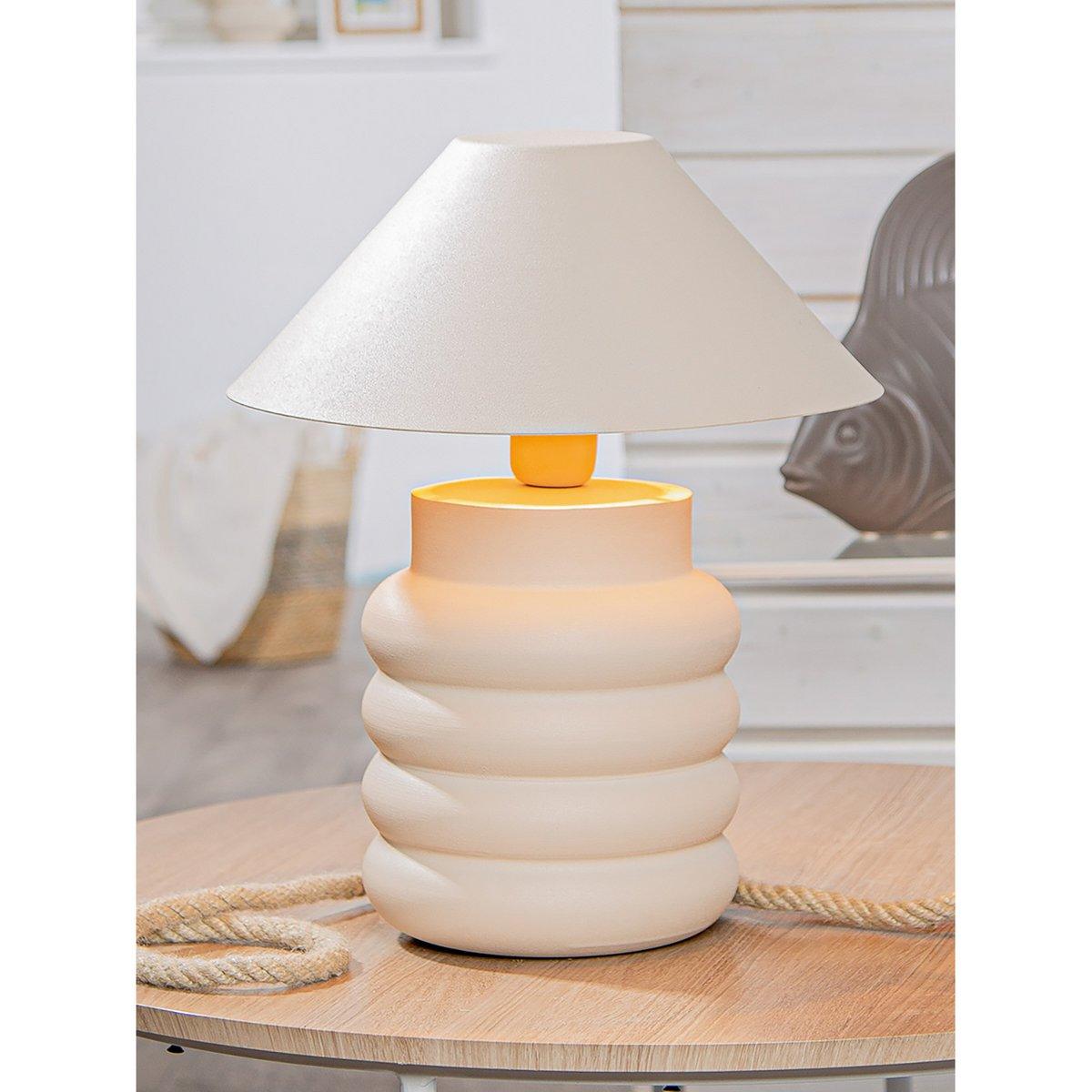 Tischleuchte Ripple, creme H.39 cm