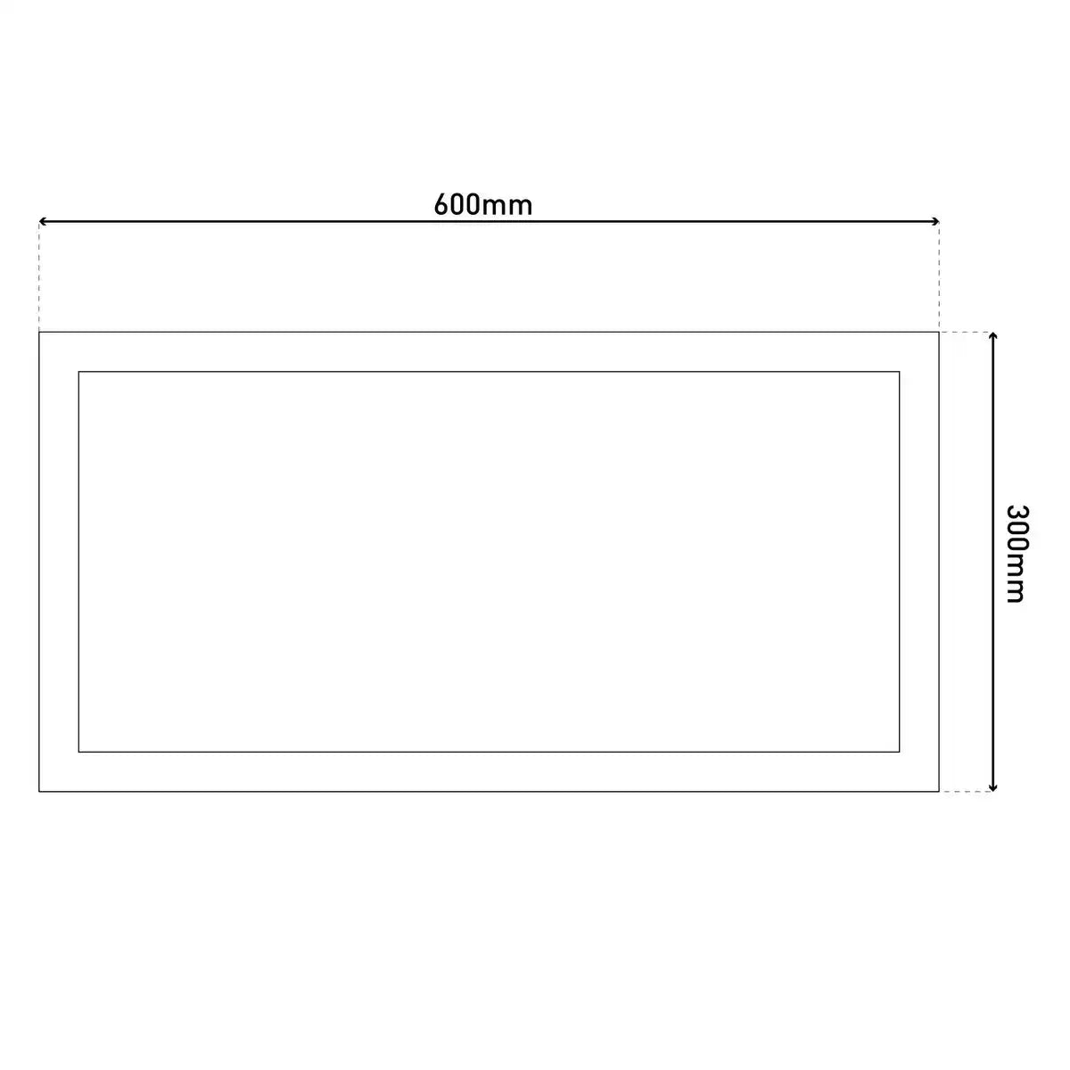 LED Aufbaupanel "SORRISO", Aufbauleuchte aus Metall und Kunststoff in Weiß mit fest verbauten LEDs, 30 x 60 cm groß für Innenräume