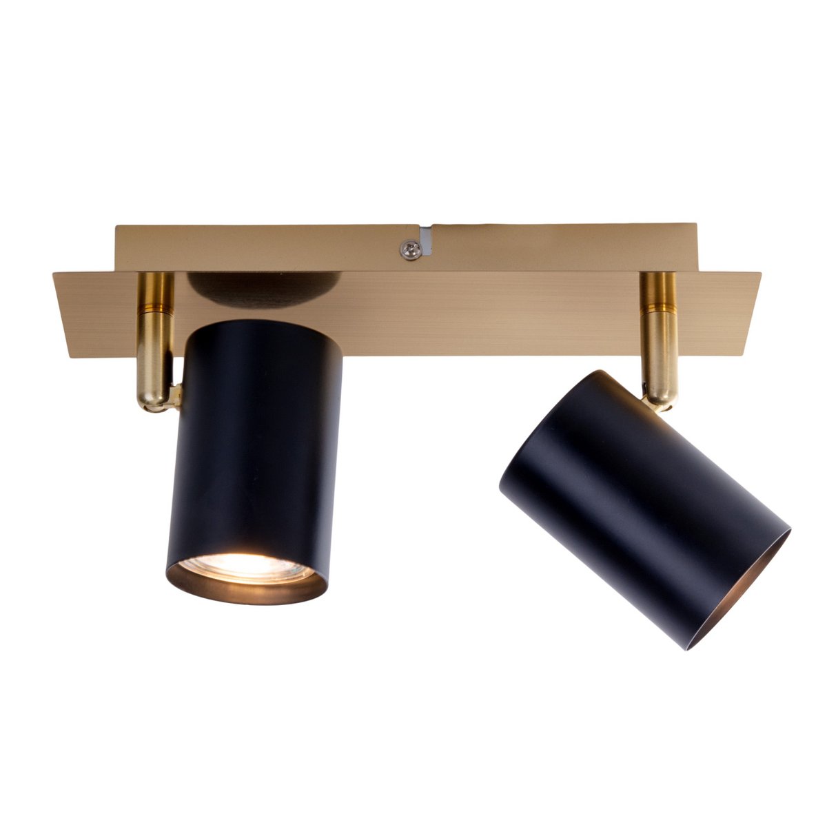 2er Wand- und Deckenleuchte "FRIDA" in Metall schwarz / Gold, Deckenstrahler, GU10, Deckenlampe für Esszimmer, Wohnzimmer, Diele oder Büro, 24 cm lang