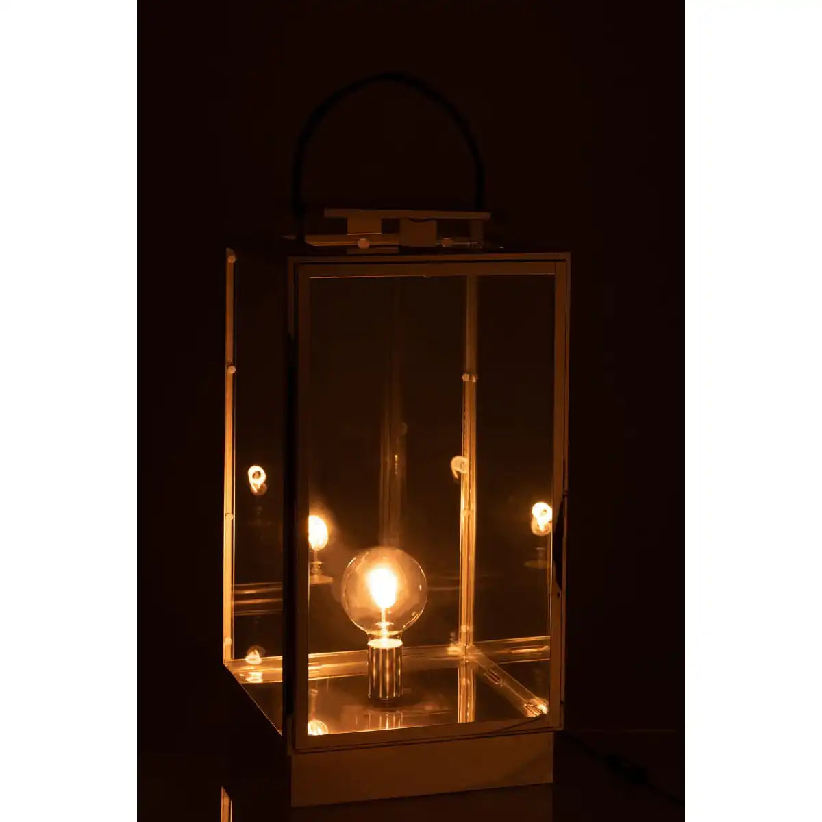 J-Line Laternenlampe - Metall/Glas - Silber