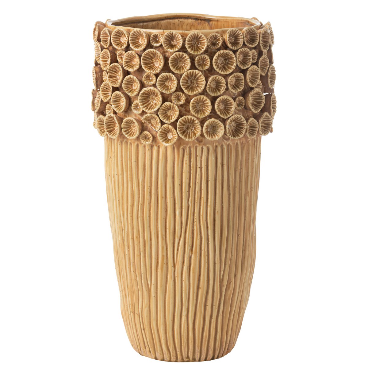 J -Line Vase Coral High - Keramik - Gelb - groß - 56,5 cm hoch