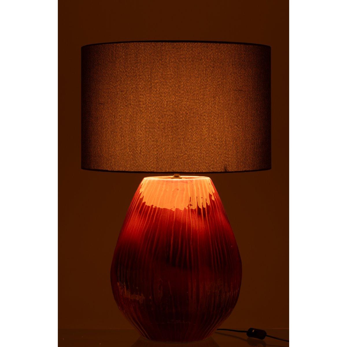 J-Line Lampe Akane - Keramik - Rot - Groß