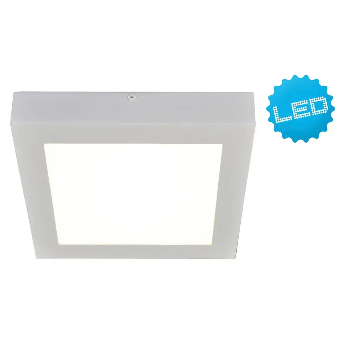 LED Aufbaupanel Aufbauleuchte aus hellgrauem Aluminium und weißem Kunststoff mit fest verbauten LEDs, 16,8 x 16,8 cm Büros, Praxen und sonstige Innenräume