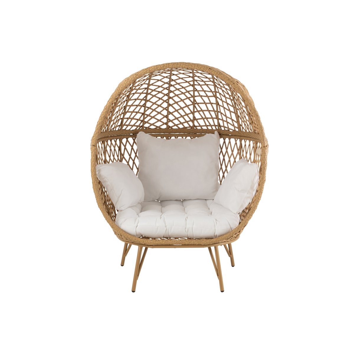 J-Line Lounge Chair+Kissen Eva Metal/Reed Beige