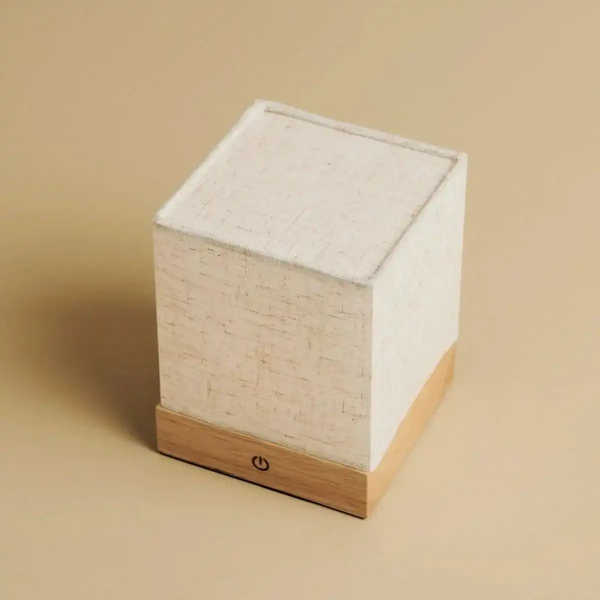 Zano hellbraune drahtlose Lampe mit Holz und Leinen - Stimmungsbeleuchtung, LED -Tischlampe mit Batterie