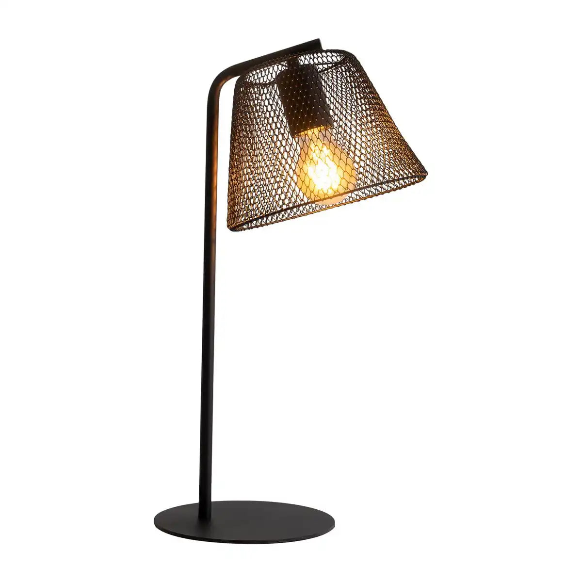 Tischleuchte "KORIE", Tischlampe aus Metall in Schwarz, mit E27-Fassung, 50 cm hoch, für Wohnbereich und Büro.