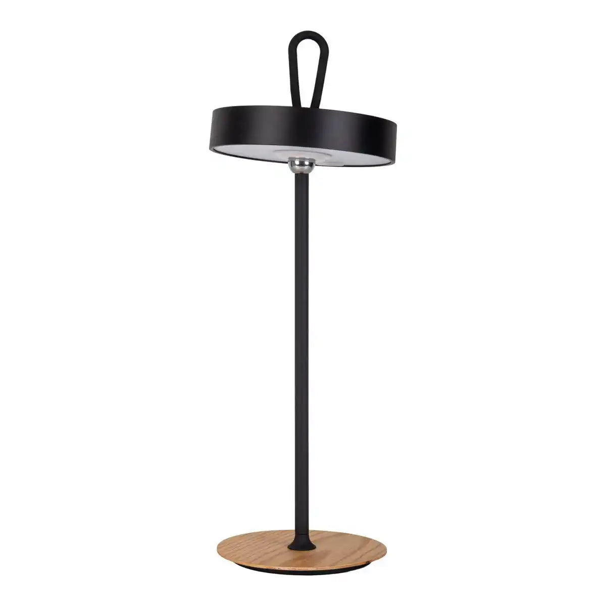 LED-Akku-Tischleuchte magnetisch für Außen und Innen, aus Metall und Kunststoff in Schwarz , 36 cm hoch