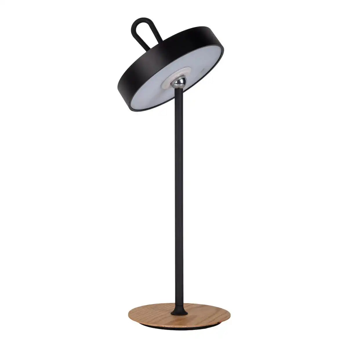LED-Akku-Tischleuchte magnetisch für Außen und Innen, aus Metall und Kunststoff in Schwarz , 36 cm hoch