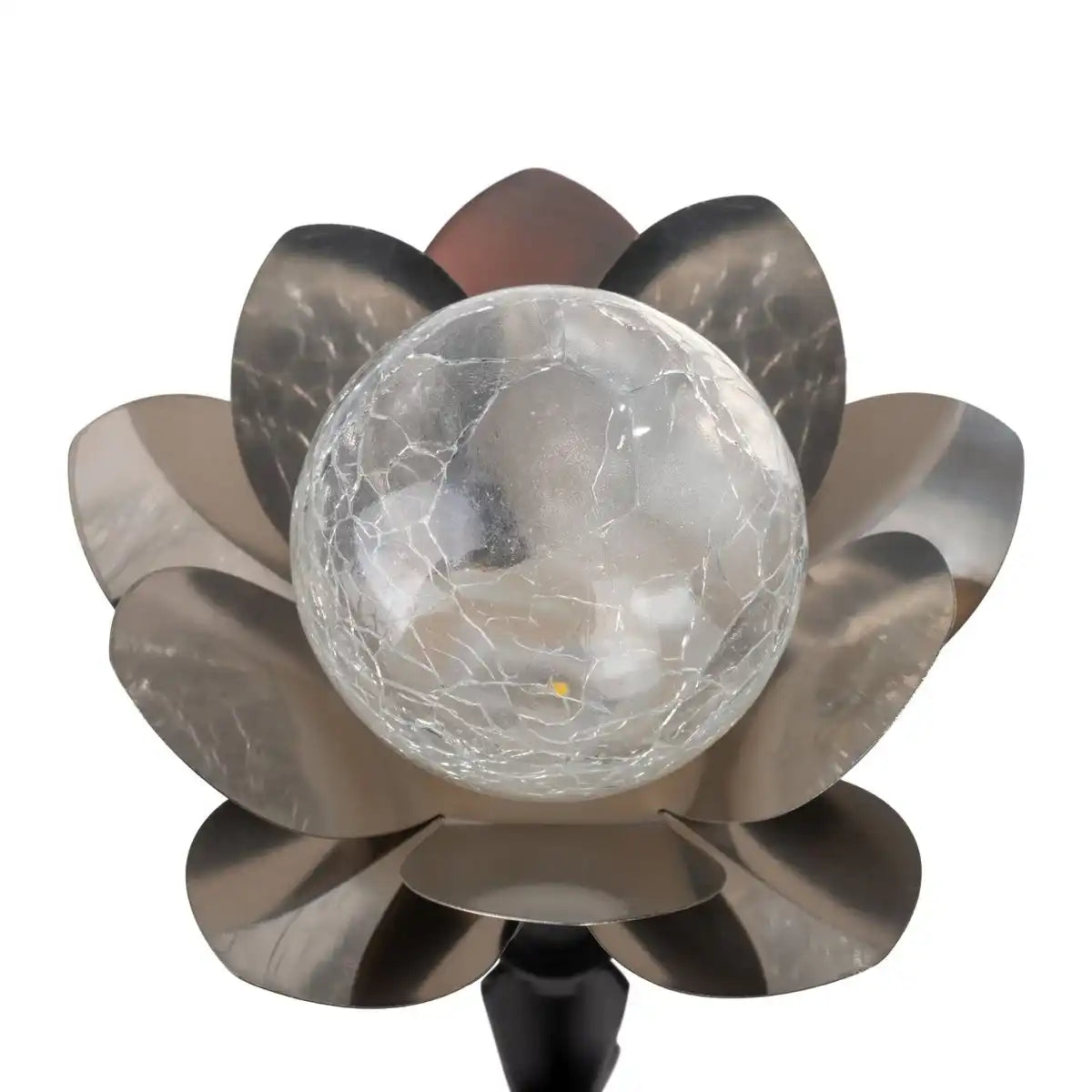 Solar-Deko-Erdspieß 3er Set "LULE" Ø ca. 10 cm, ca. 20 cm hoch, Edelstahl, Glas mit Crackle-Effekt