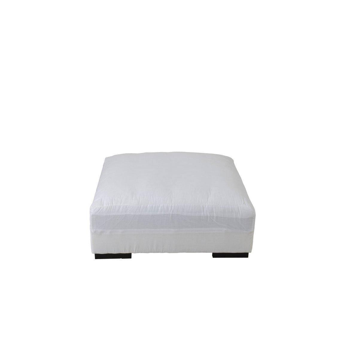 J-Line Basis Pouf Monaco Exklusiver Bezug – Textil – Weiß
