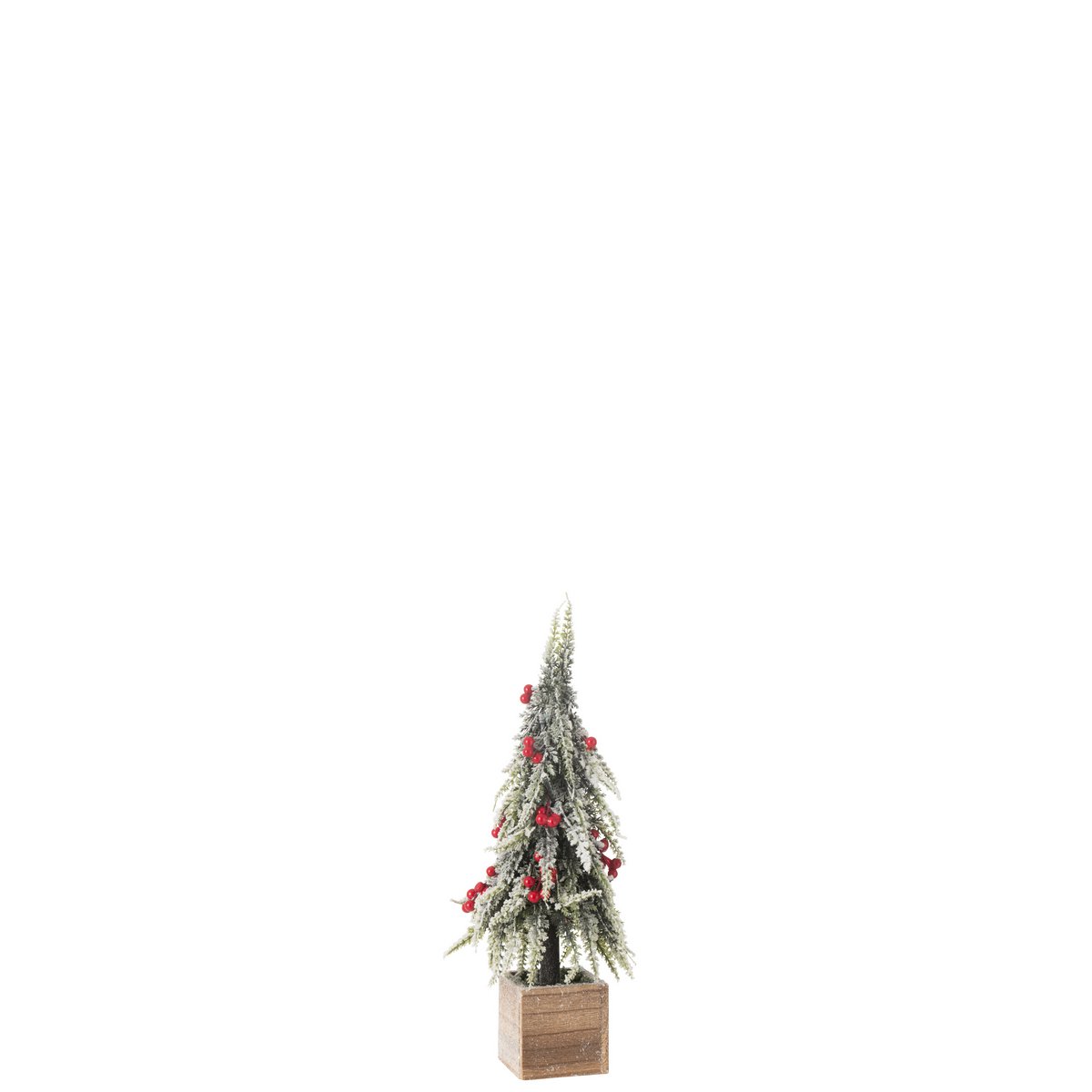 J-Line Weihnachtsbaum+LED Kunststoff Schnee Grün/Rot Klein