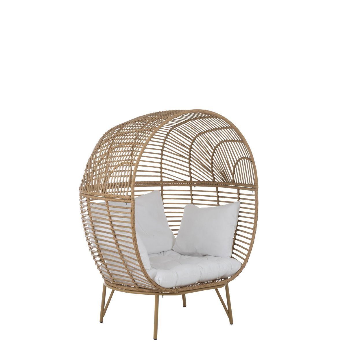 J-Line Loungesessel Oval – Stahl – Natur