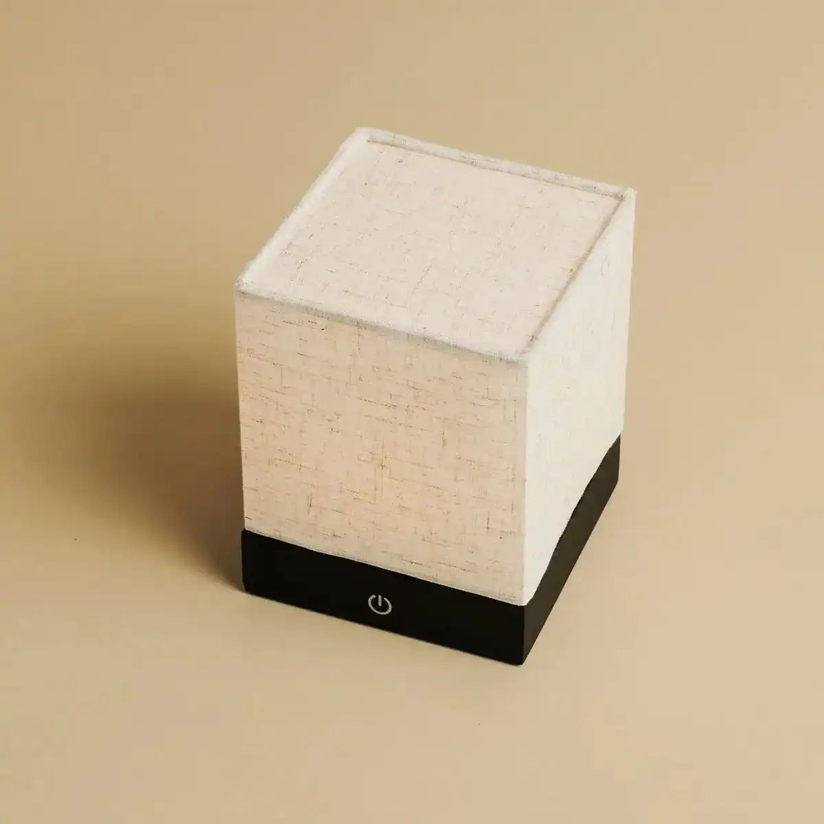 Zano schwarze drahtlose Lampe mit Holz und Leinen - Stimmungsbeleuchtung, LED -Tischlampe mit Batterie