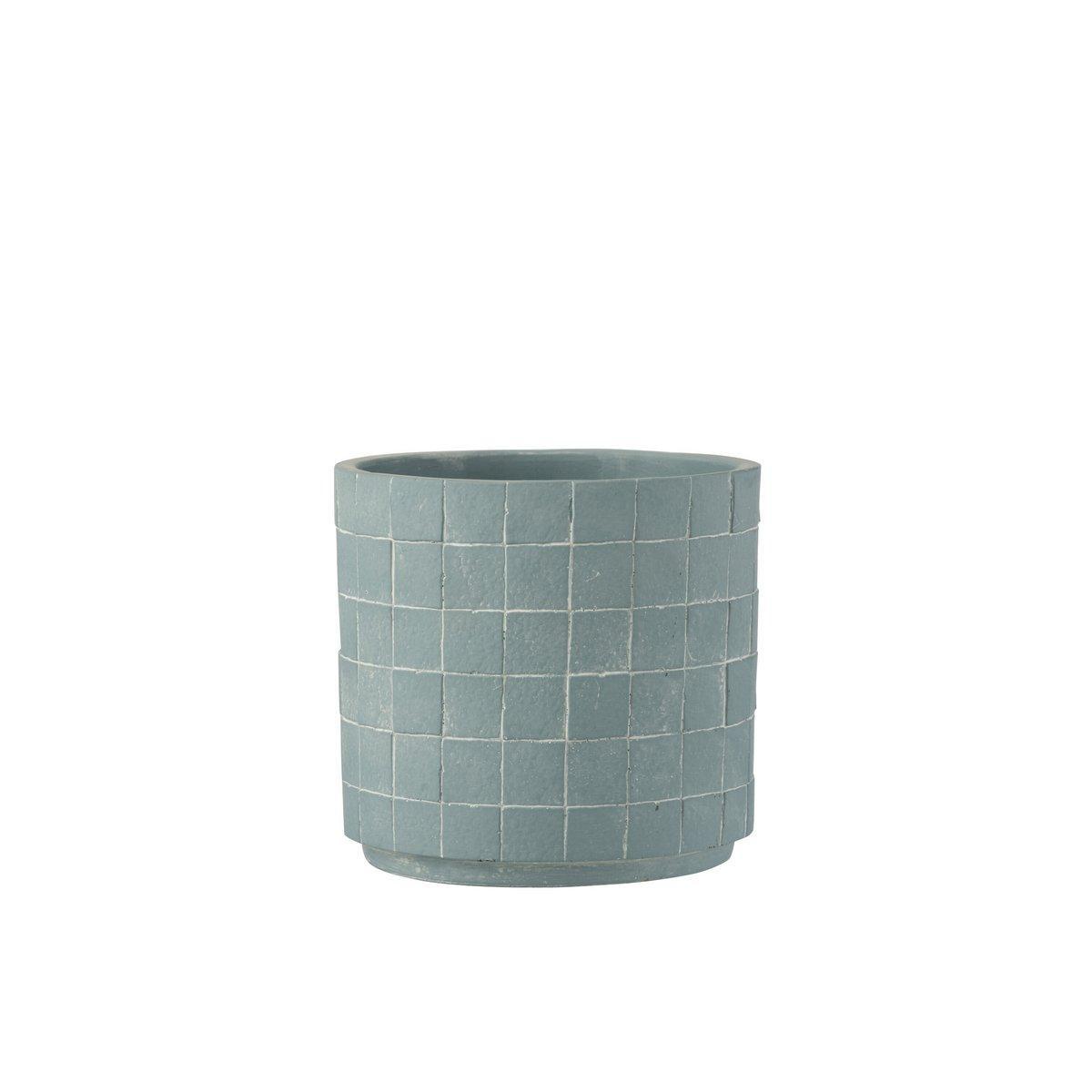 J-Line Blumentopf Square - Keramik - Hellblau - Groß - Ø 16,00 cm