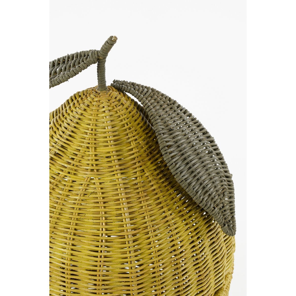 Aufbewahrungskorb mit Deckel – 2er-Set – H48 x Ø30 cm – Rattan – Gelb