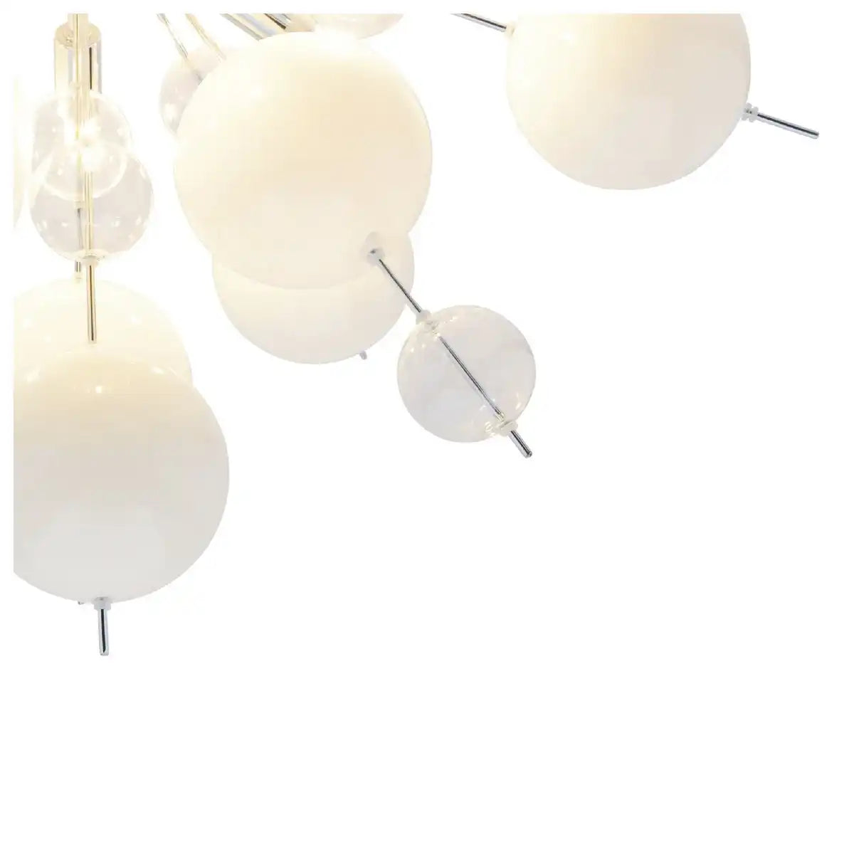 Deckenleuchte "EXPLOSION" weiß aus Metall und Glas, G9 Fassungen, Deckenlampe für Esszimmer, Wohnzimmer, Diele oder Büro, Ø57 cm
