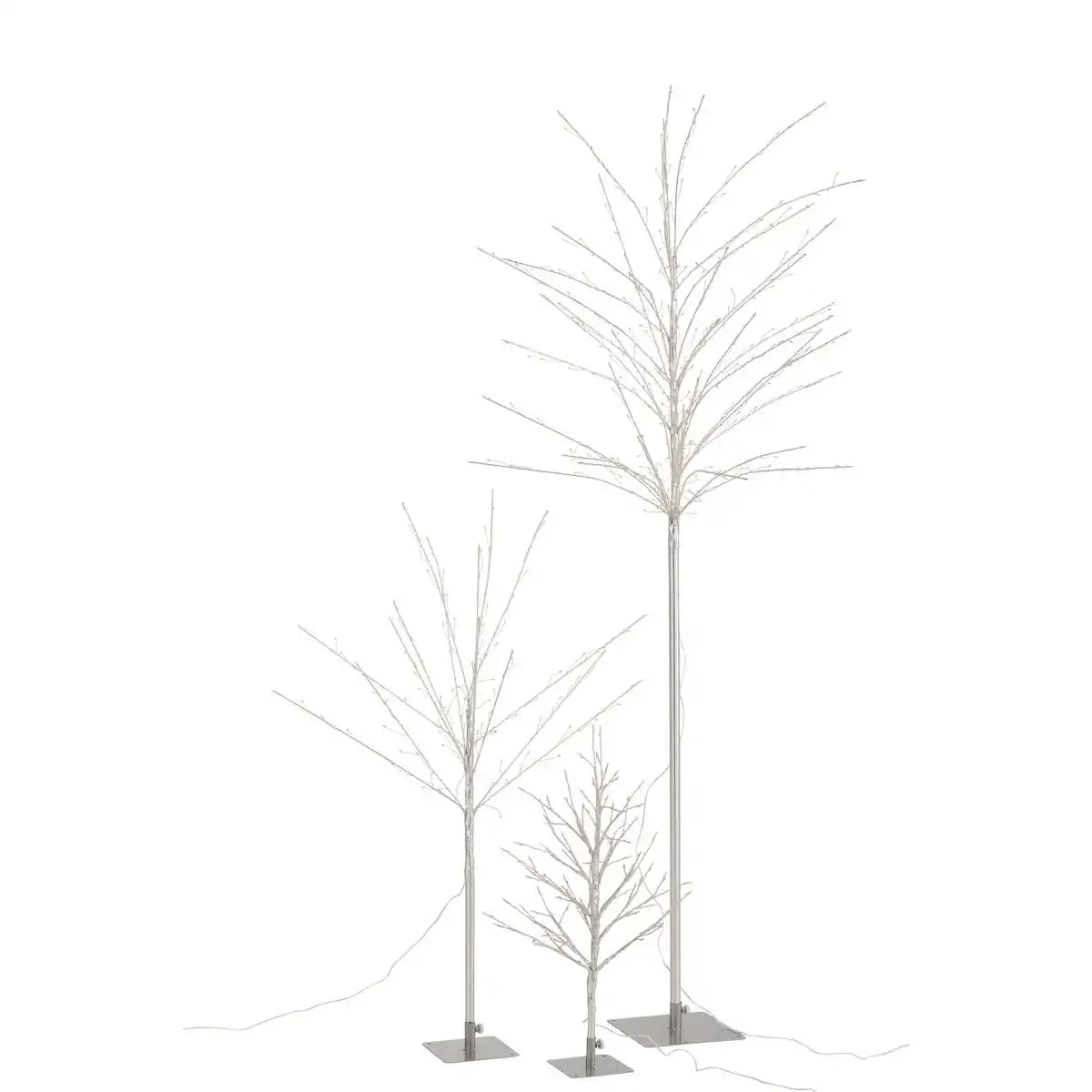 J-Line Grünkohlbaum+Led Metall Silber Groß
