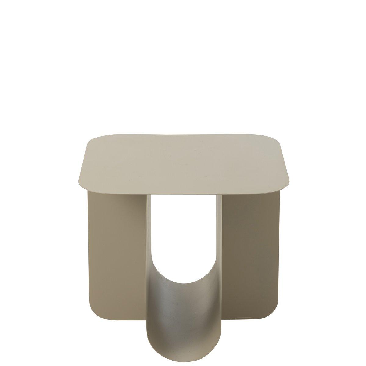 J-Line Beistelltisch, quadratisch, Metall, Beige