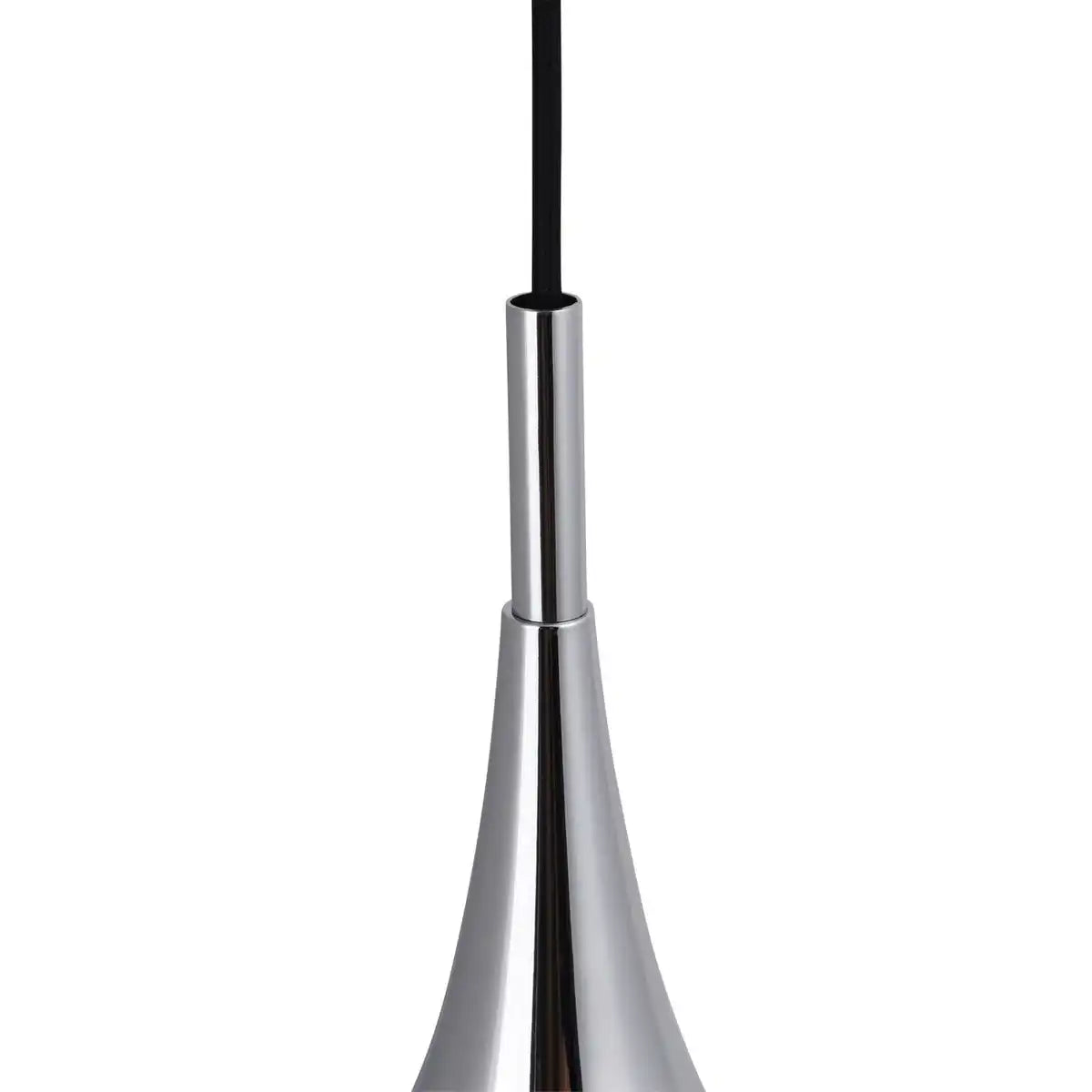 Pendelleuchte "STYLE", Retro Klassiker, Pendellampe aus chromglänzendem Metall mit E27-Fassung, Schirm Ø23 cm, ideal für Esszimmer, Wohnzimmer und Küche.