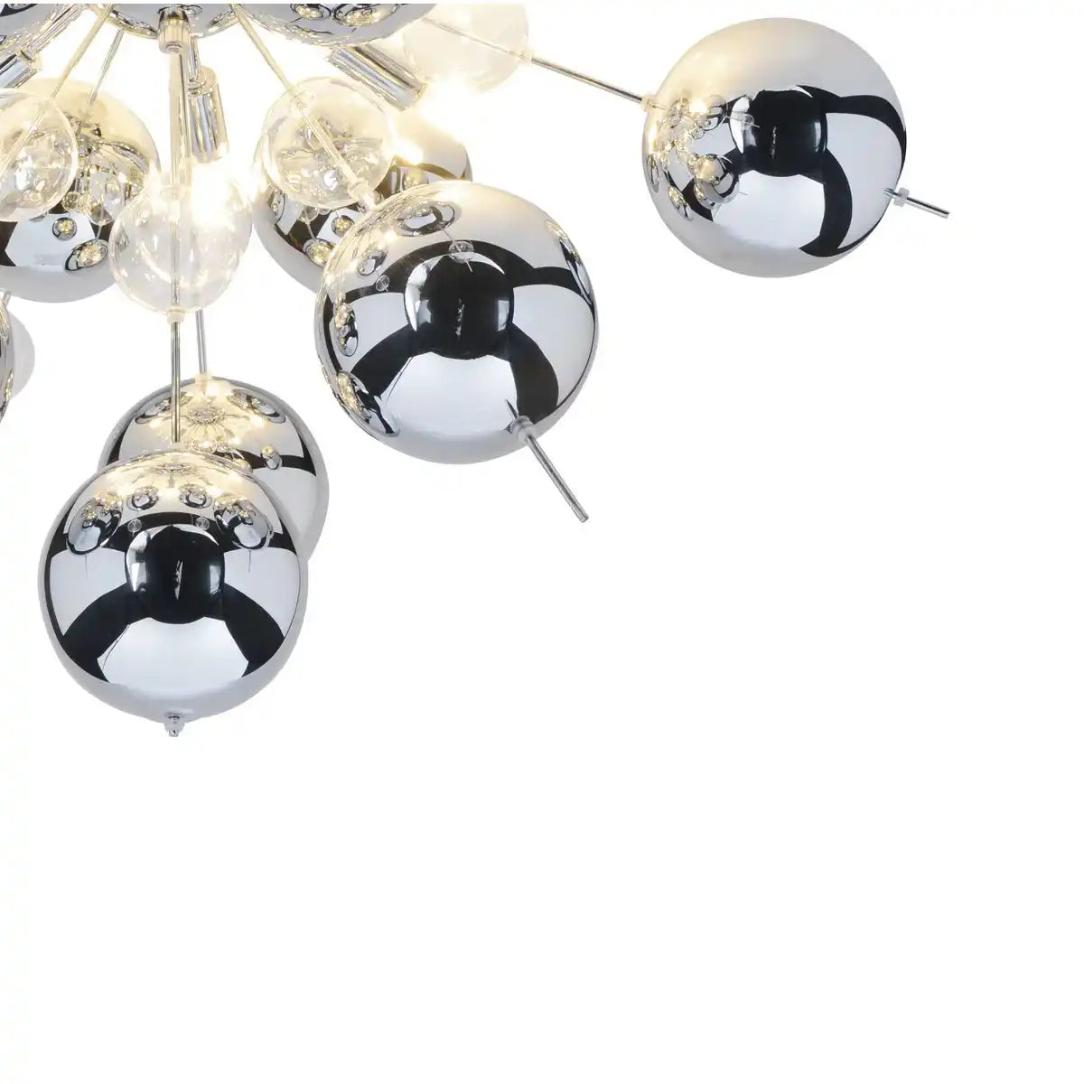 Deckenleuchte "EXPLOSION" chrom aus Metall und Glas, G9 Fassungen, Deckenlampe für Esszimmer, Wohnzimmer, Diele oder Büro, Ø57 cm