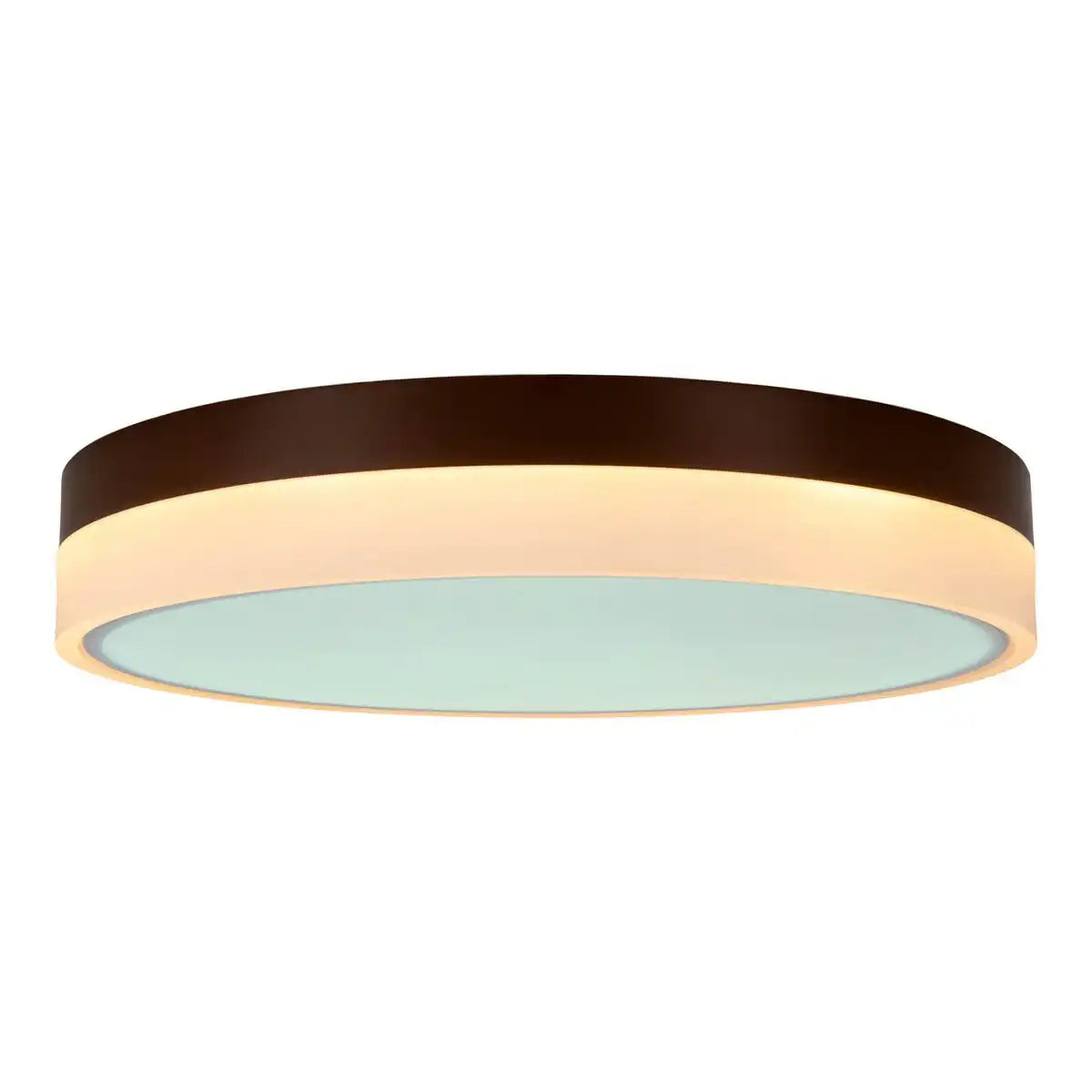 LED Deckenleuchte "Lola" Ø von 50 cm, 9 cm hoch, Metall und Kunststoff in Braun und Weiß, integrierte LEDs, 1900 lm, dimmbar, CCT-Funktion 3000-6500 K, Nachtlichtfunktion