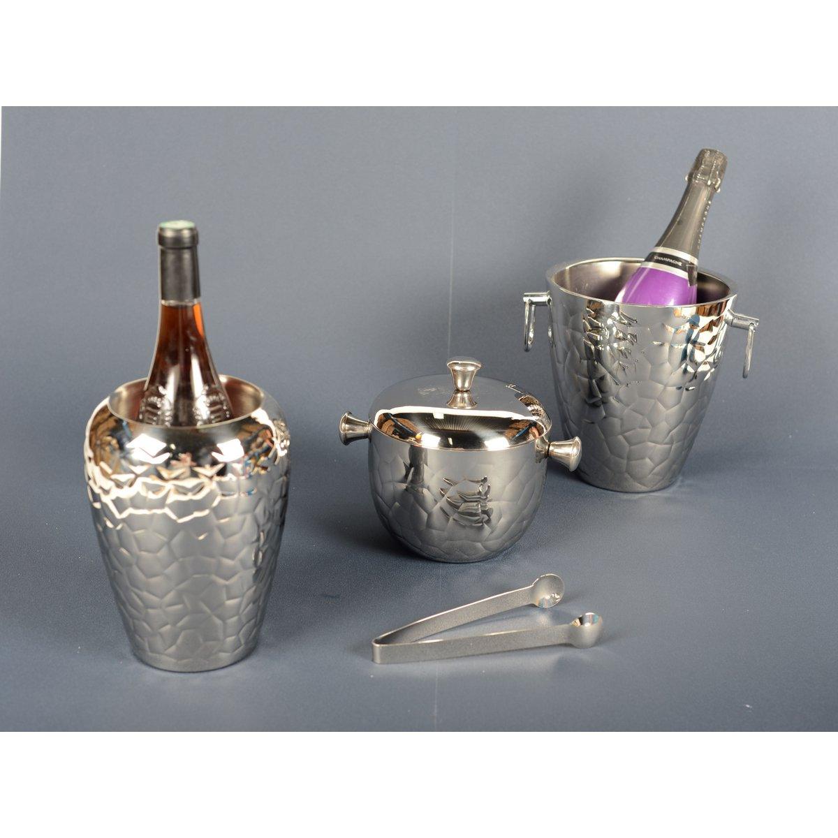 Doppeltgewellte silberne glakens mit ziele 16x16x18cm