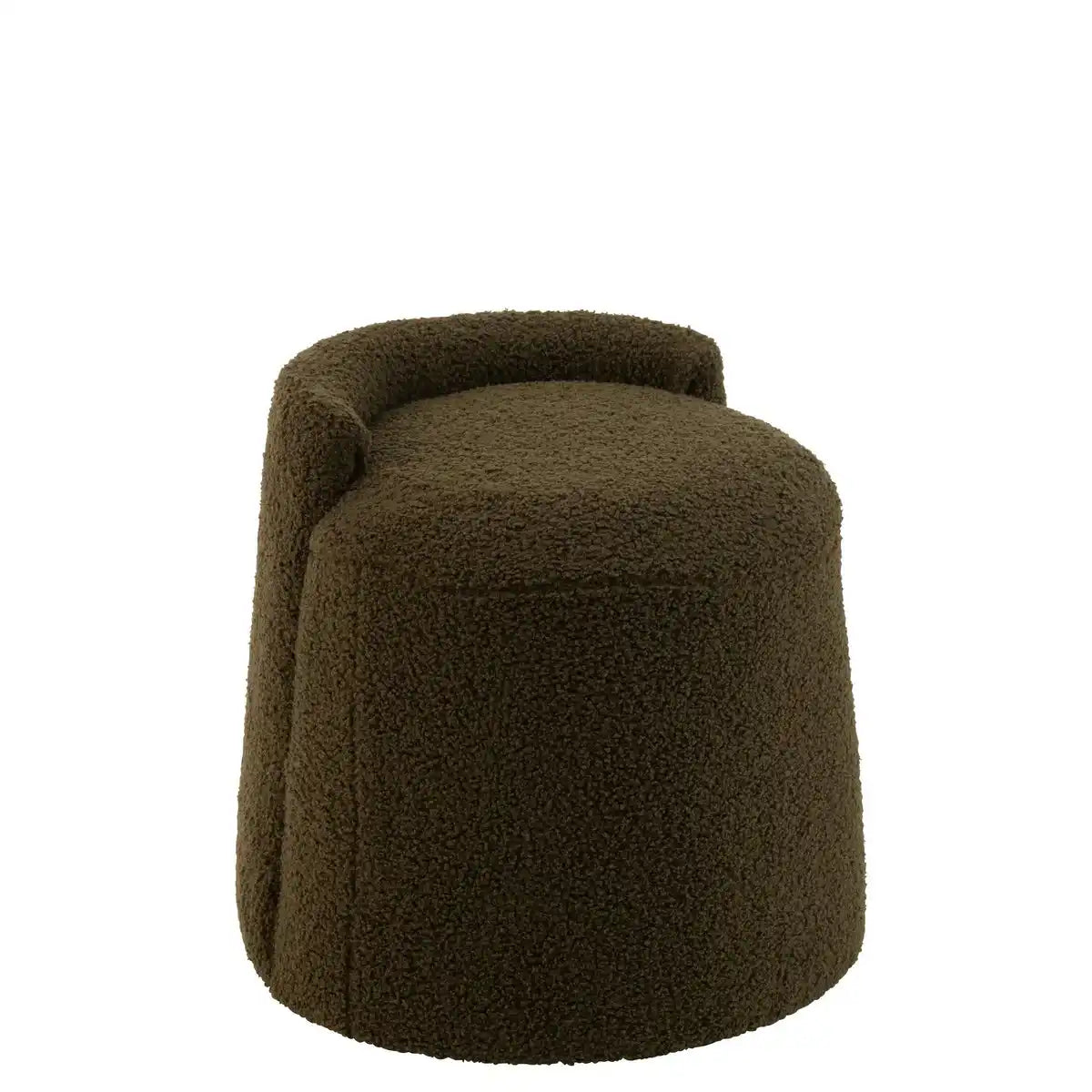 Teddy-Pouf mit Bouclé-Rückenlehne - Textil - grün