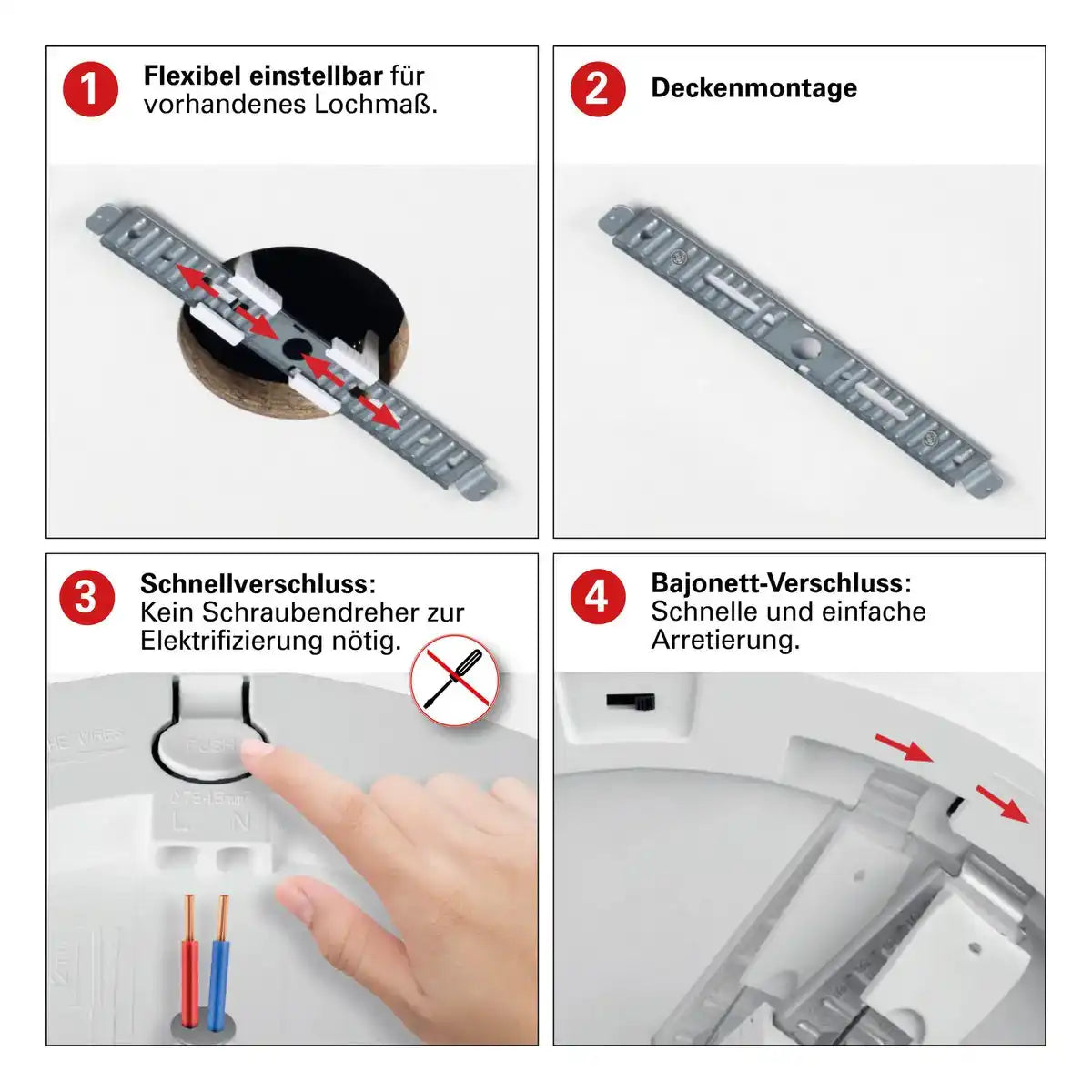 LED Deckenleuchte "BONUS", Funktion, Deckenlampe aus Metall und Kunststoff, Ringe in Chrome und Weiß sind wechselbar, mit fest verbauten LEDs, 22,5 cm Durchmesser