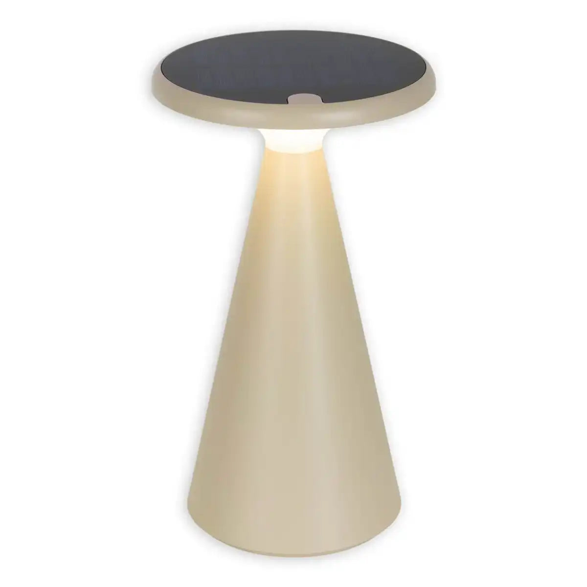 Solar-Akku-Tischleuchte "Palu" für Außen und Innen, aus Kunststoff in Beige , 20 cm hoch