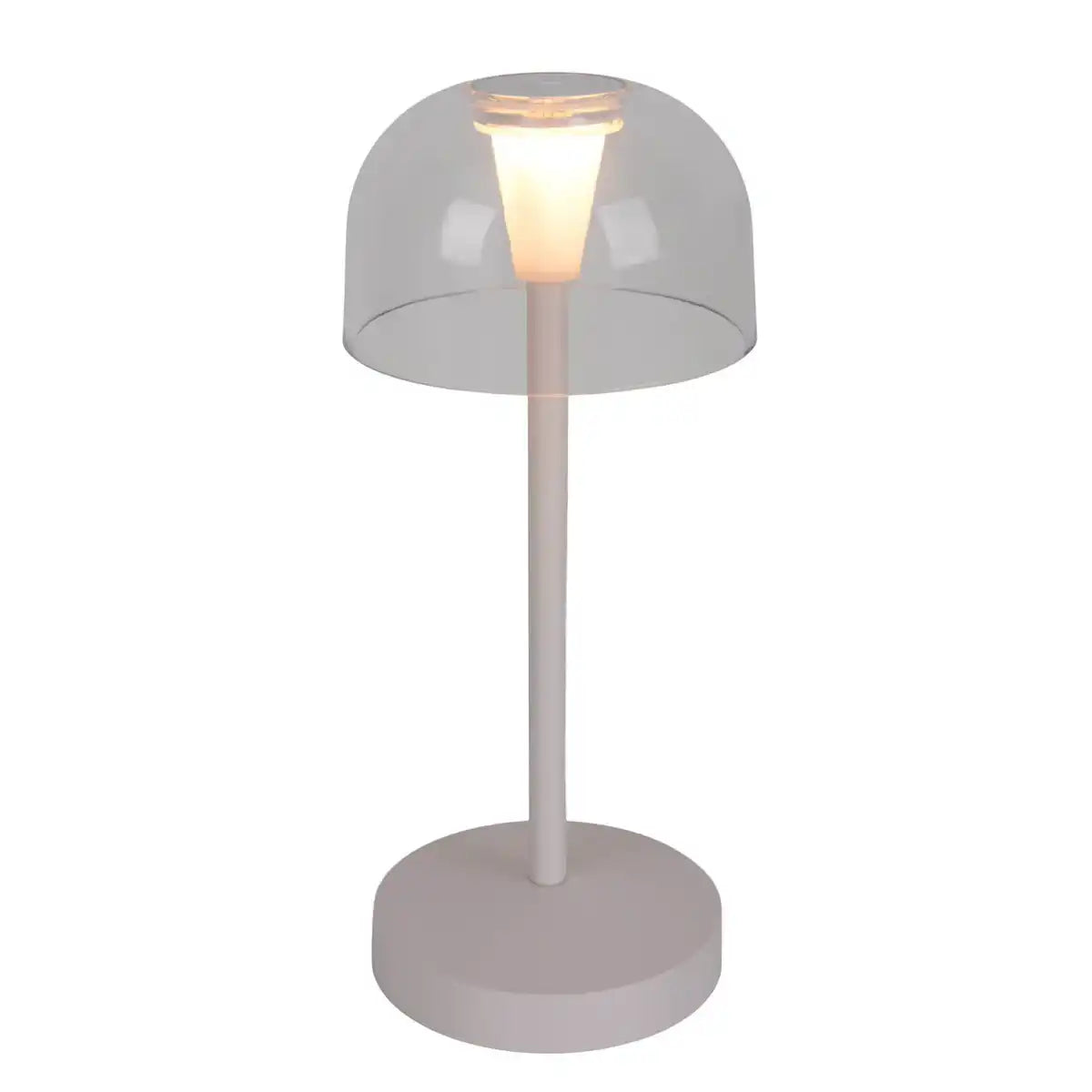 2er-Set LED-Akku-Tischleuchte "Gomba" für Außen und Innen, aus Metall und Kunststoff in Weiß , 18,5 cm hoch