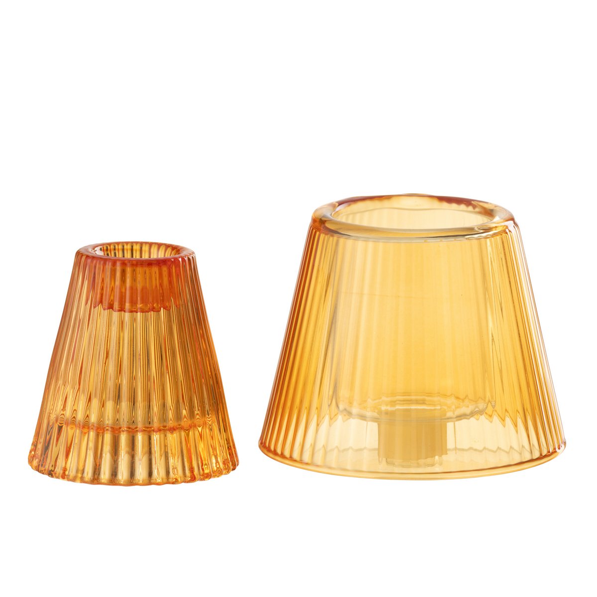 J-Line Teelichthalter Hutglas Orange