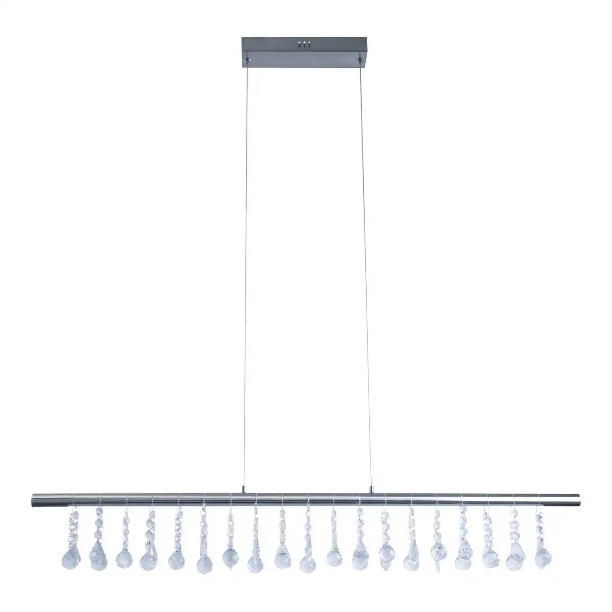 LED Pendelleuchte "NOBILIS" Länge ca. 100 cm, aus Metall und Kunststoff in satin-nickel, mit fest verbauten LEDs, Beleuchtung für Wohnzimmer, Esszimmer oder Büro