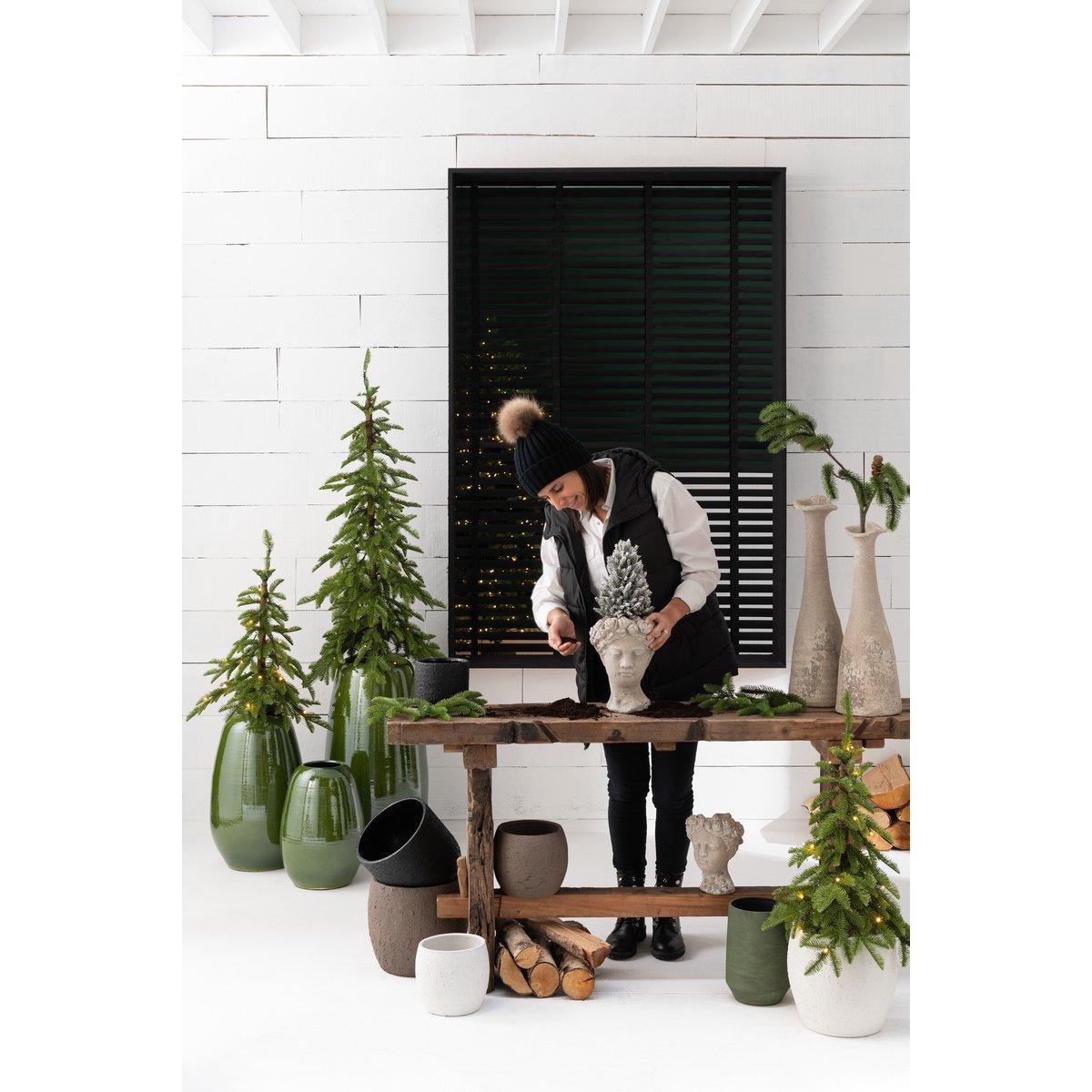 J-Line Blumentopf Enya - Keramik - Weiß - Mittel - Ø 20,00 cm