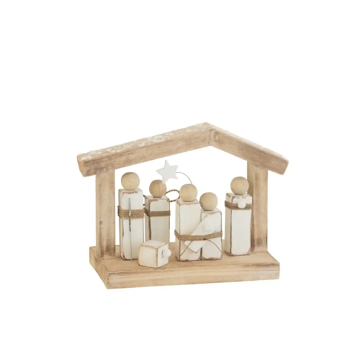 J-Line Weihnachtsgeschenk – Holz – Weiß/Natur