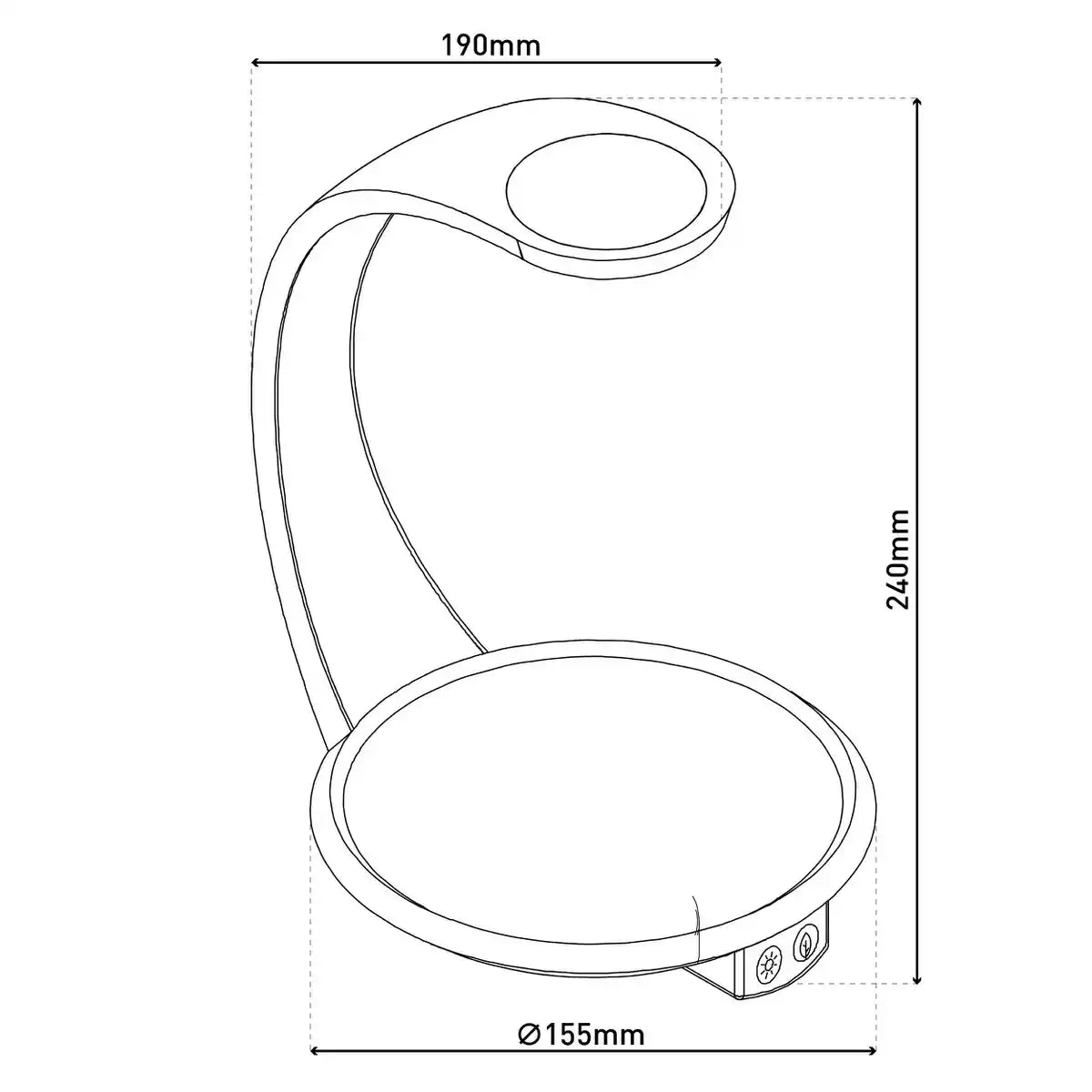 LED Pflanzen-Tischleuchte 24 cm hoch, aus Metall und Kunststoff in Weiß, mit integrierter LED