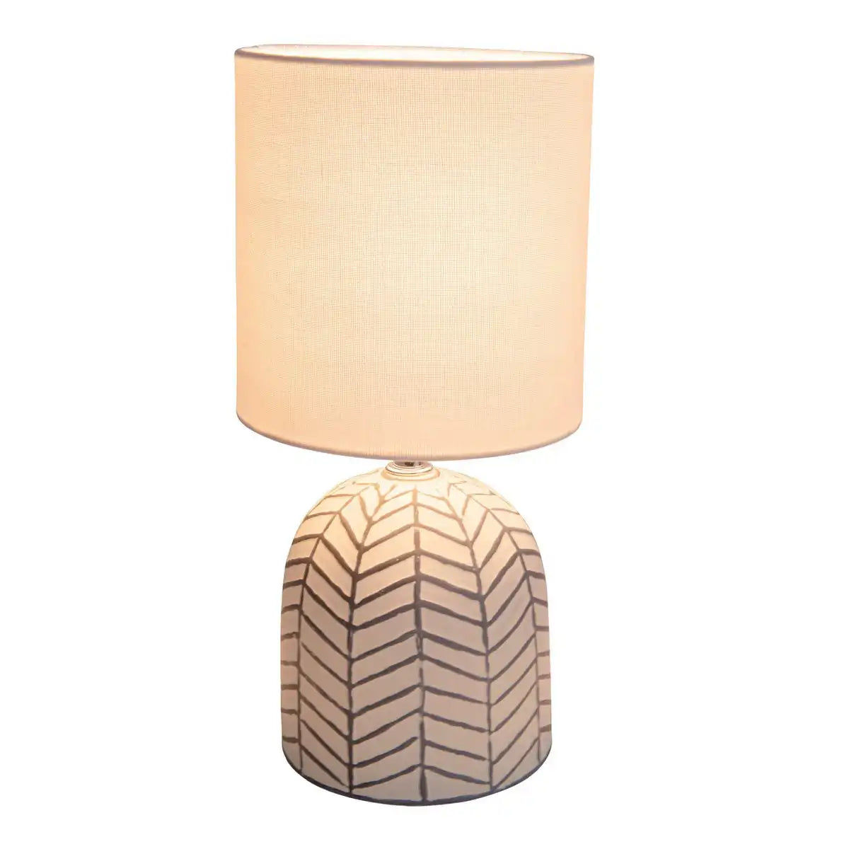 Keramik-Tischleuchte "FOLIO" weiß, Tischlampe aus Keramik, weiß, mit E14-Fassung, für Esszimmer, Wohnzimmer, Diele oder Büro, 27,50 cm hoch