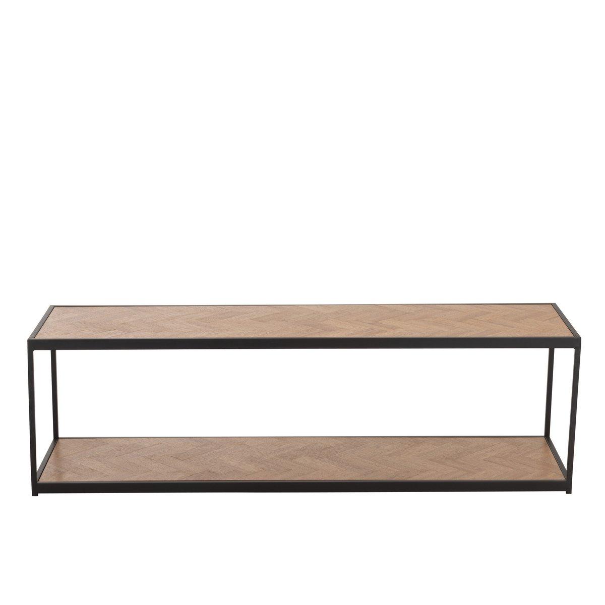 J-Line Couchtisch Zigzag Rechteck - Holz/Metall - Natur/Schwarz
