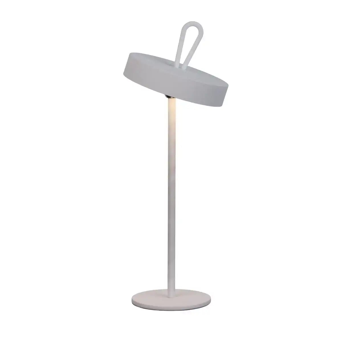 LED-Akku-Tischleuchte magnetisch "ELLA" für Außen und Innen, aus Metall und Kunststoff in Weiß , 35 cm hoch