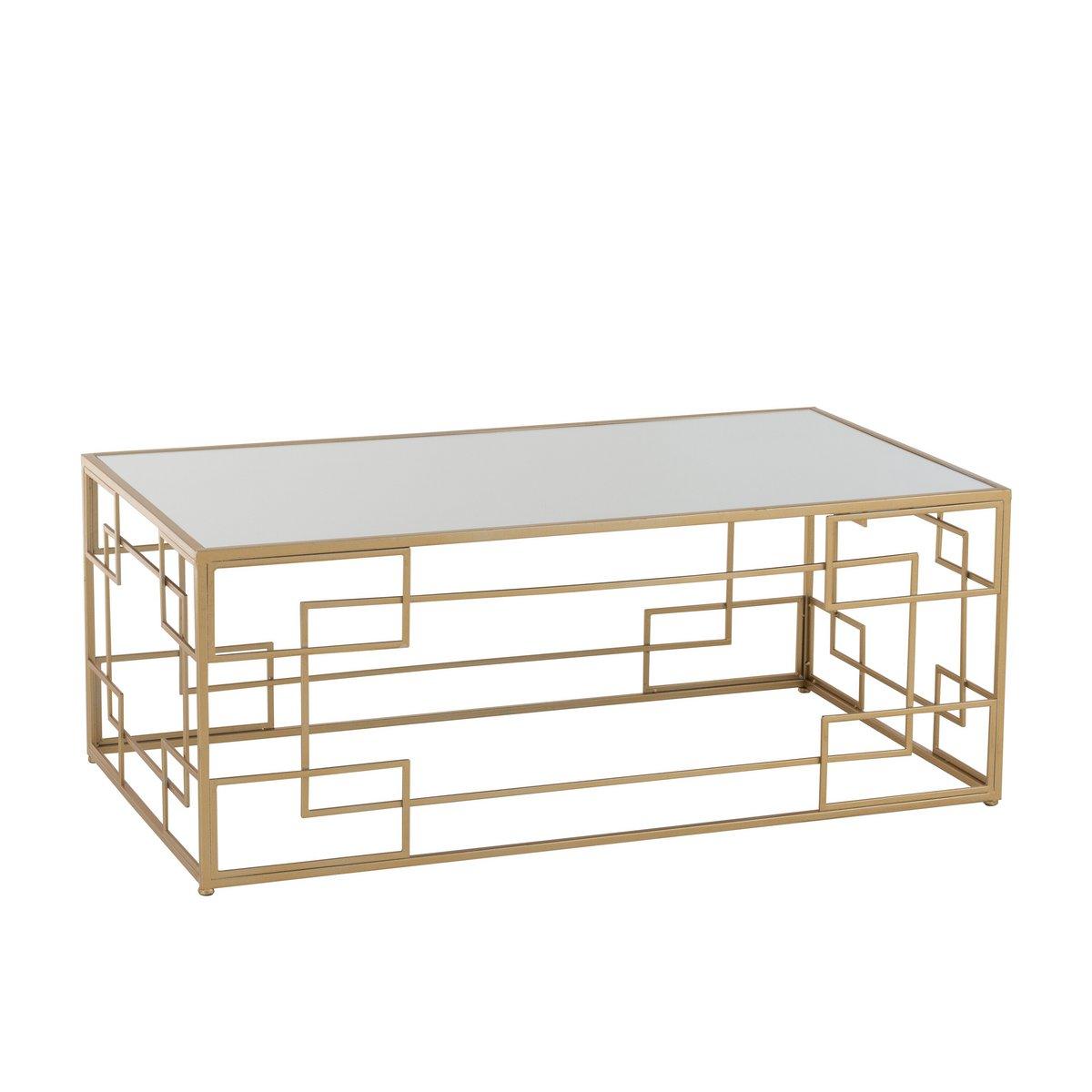 J-Line Couchtisch Lines – Metall/Glas – Gold
