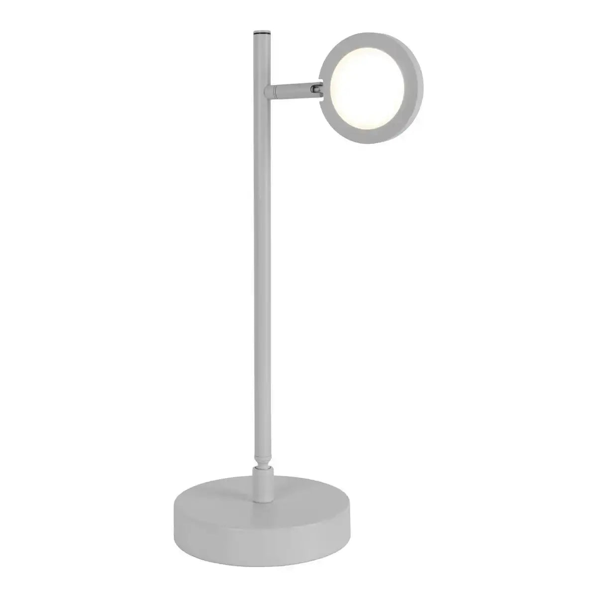 LED Akku-Tischleuchte "LUPA", 45 cm hoch, aus lackiertem Aluminium (weiß) und weißem Kunststoff, LED integriert, dimmbar, Touch-Sensor.