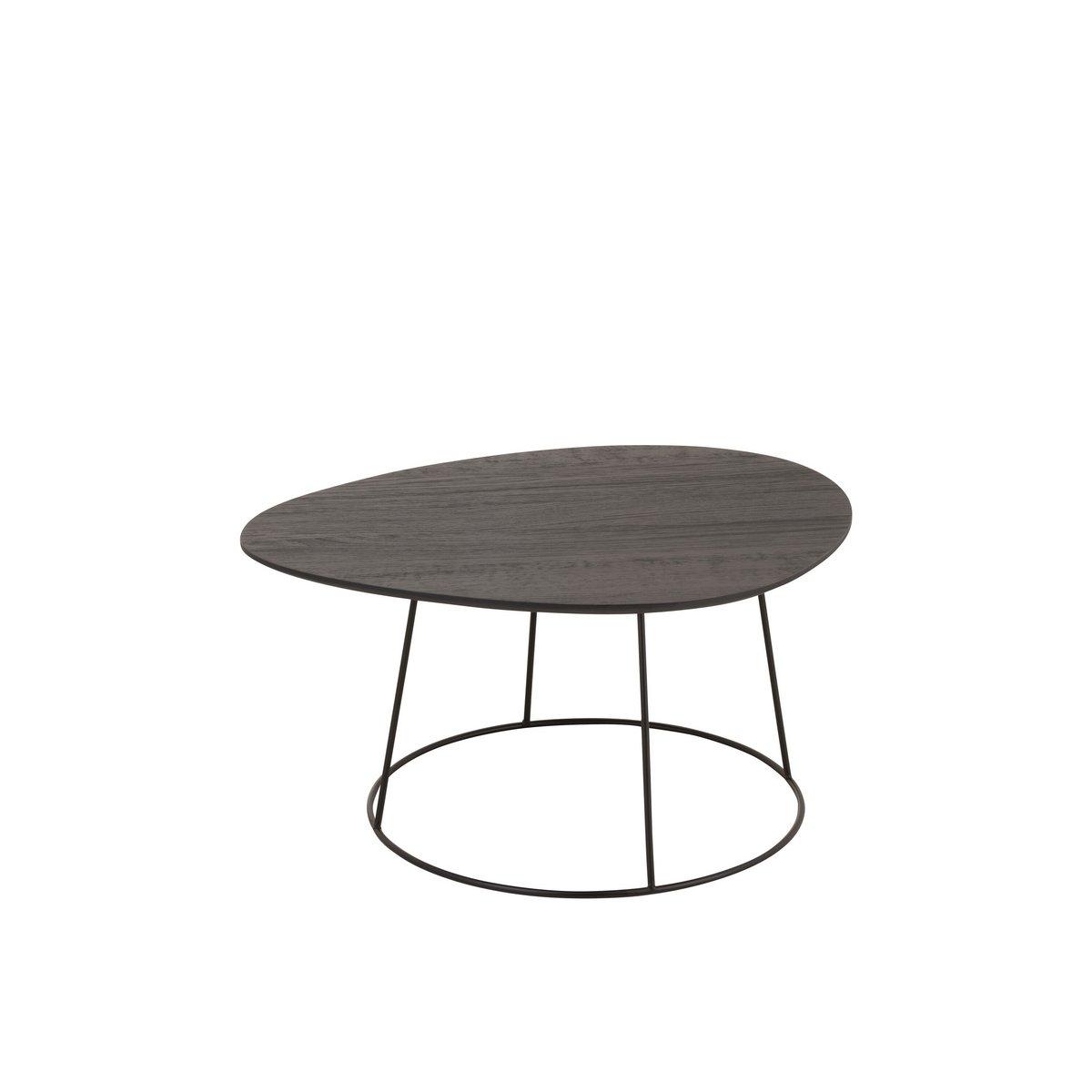 J-Line Beistelltisch Oval Holz/Metall Dunkelbraun L
