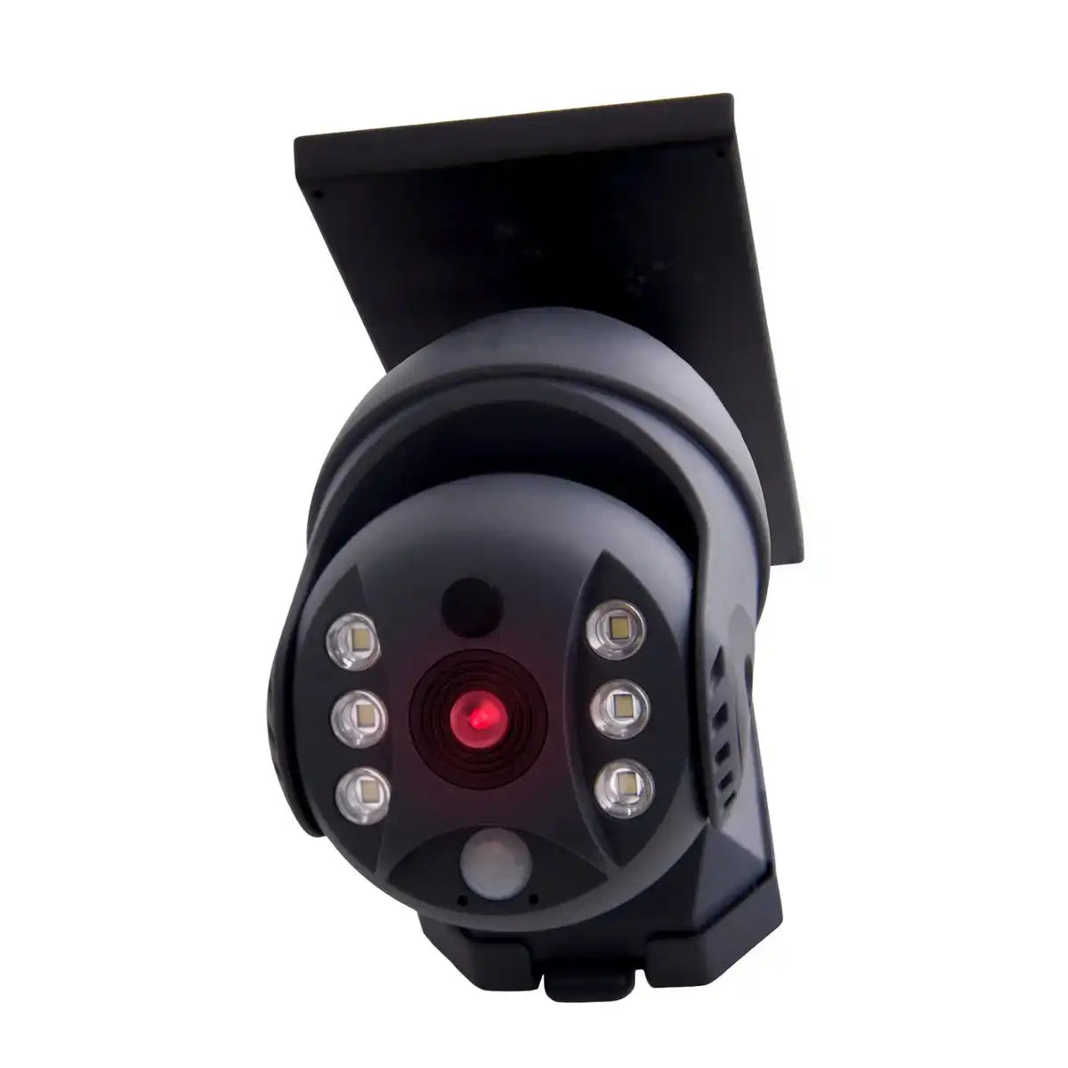 LED Solar Außenwandleuchte "MOHO" mit Bewegungsmelder und Security-Kamera-Attrappe , Wandleuchte aus Kunststoff in Grau, mit integrierter LED