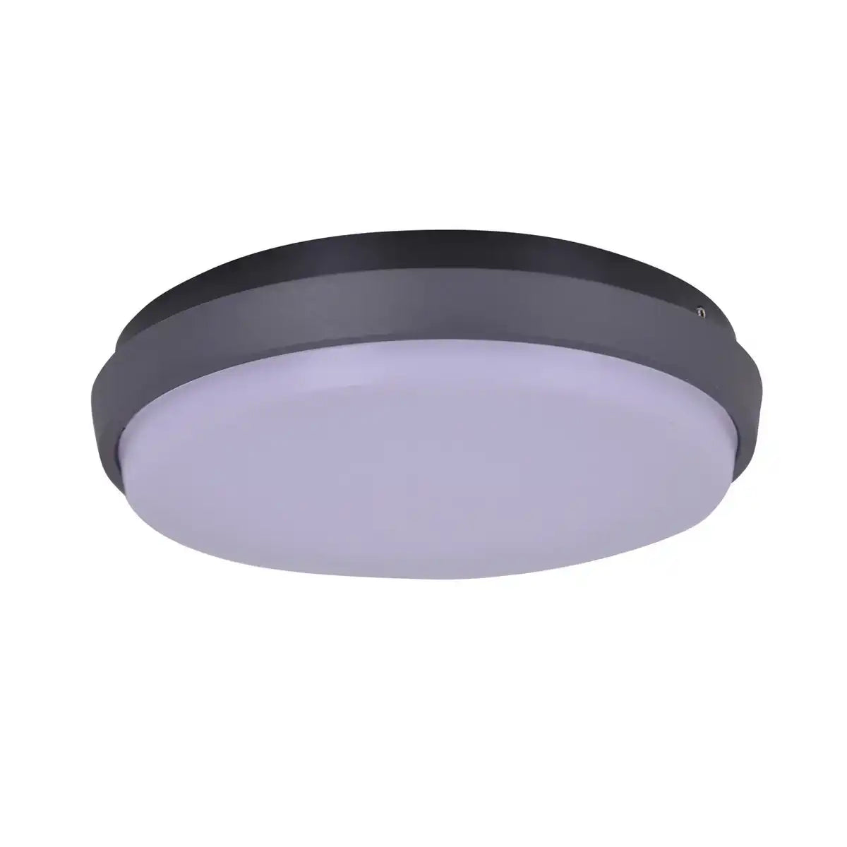 LED Außenwandleuchte "MIO" Ø 27 cm aus anthrazitfarbenem Metall und Kunststoff, IP54 für Eingang, Balkon, Terrasse