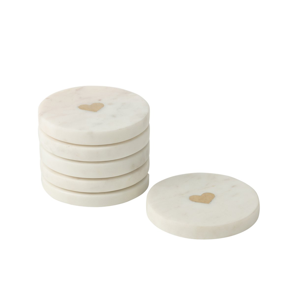 J-Line-Set von 6 Coasters Marmer White