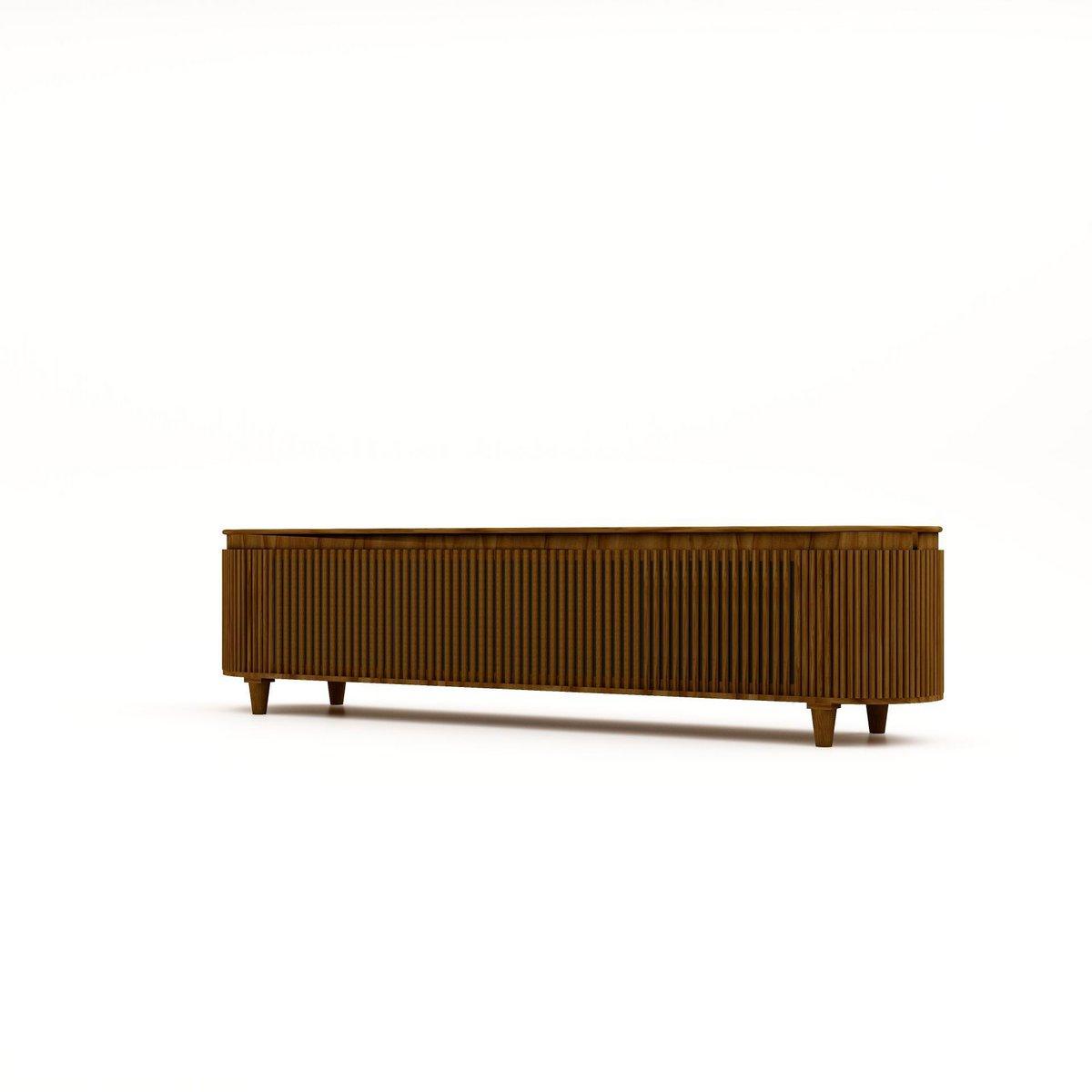 HSM Collection-TV-Möbel Tide 6 Türen-225x45x55-Braun-Mango