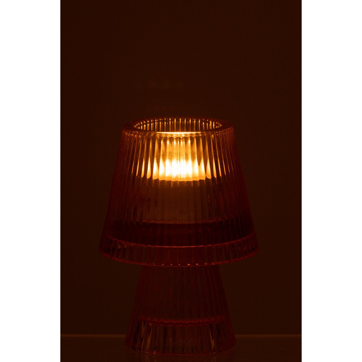 J-Line Teelichthalter Hutglas Orange