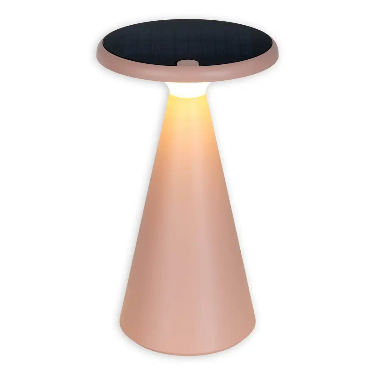 Solar-Akku-Tischleuchte "Palu" für Außen und Innen, aus Kunststoff in Rosa , 20 cm hoch