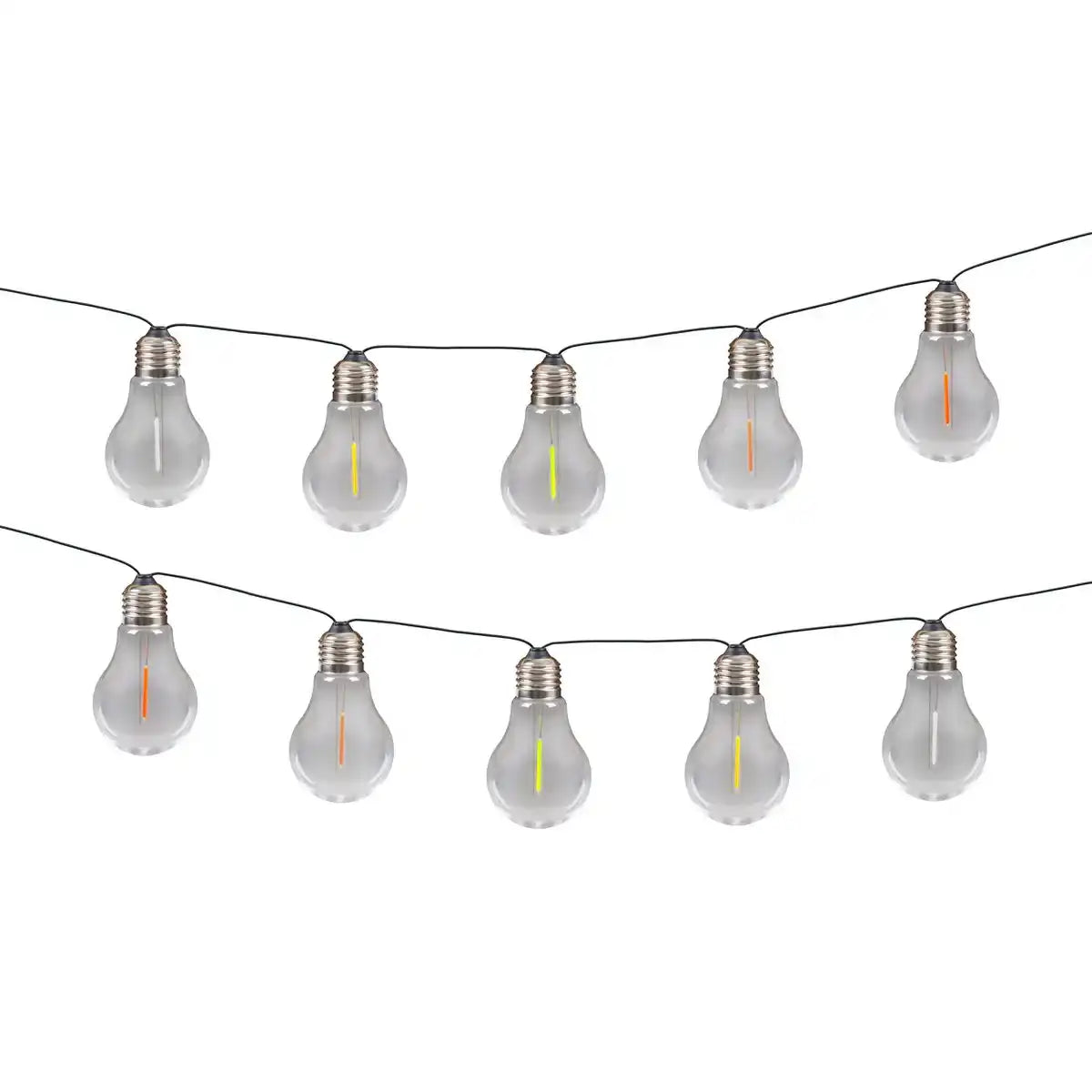 10er-LED Solar-Außenlichterkette "LINDA" Gesamtlänge 370 cm, 10 Kugeln (Abstand 20 cm) mit Ø 6 cm, Kunststoff, RGB-Farbwechsel