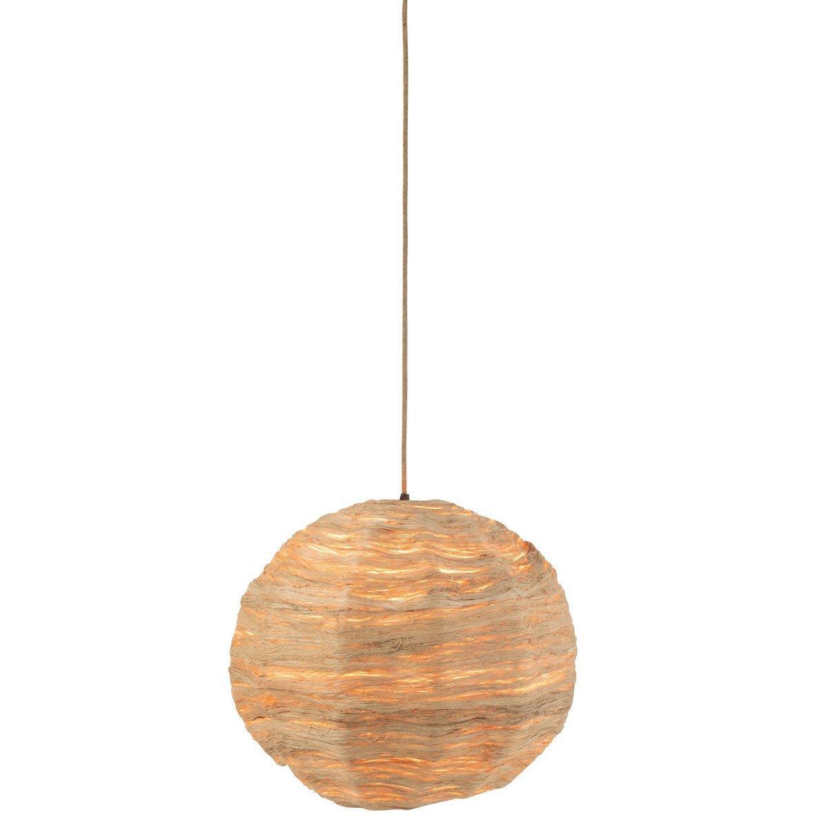 J-Line Hängelampe Ball Banana Leaves - Jute - Natur - Groß