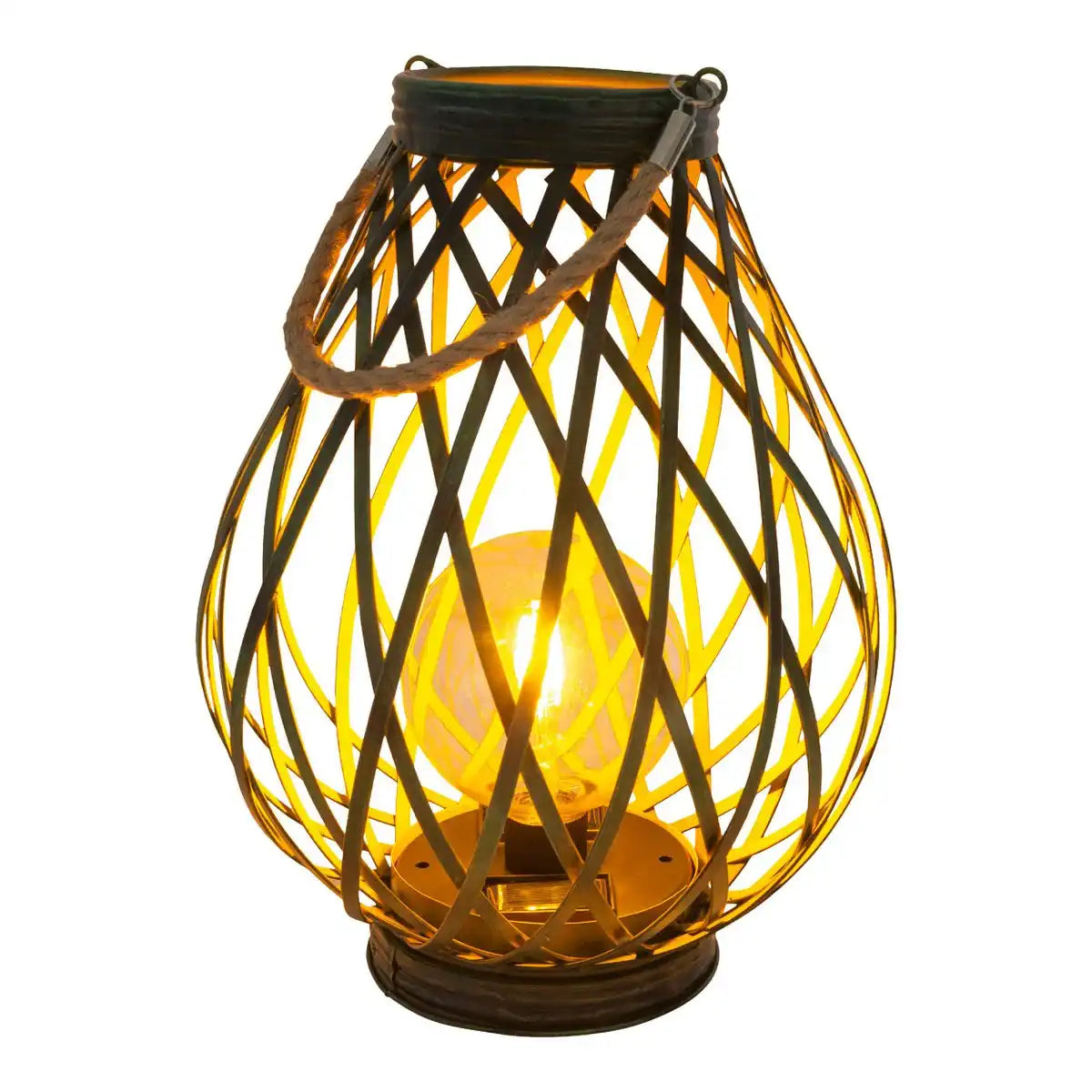 LED Deko-Solarleuchte "BALUBA" - Außen Deko aus Metall und Kunststoff in Gold mit fest integrierten LEDs
